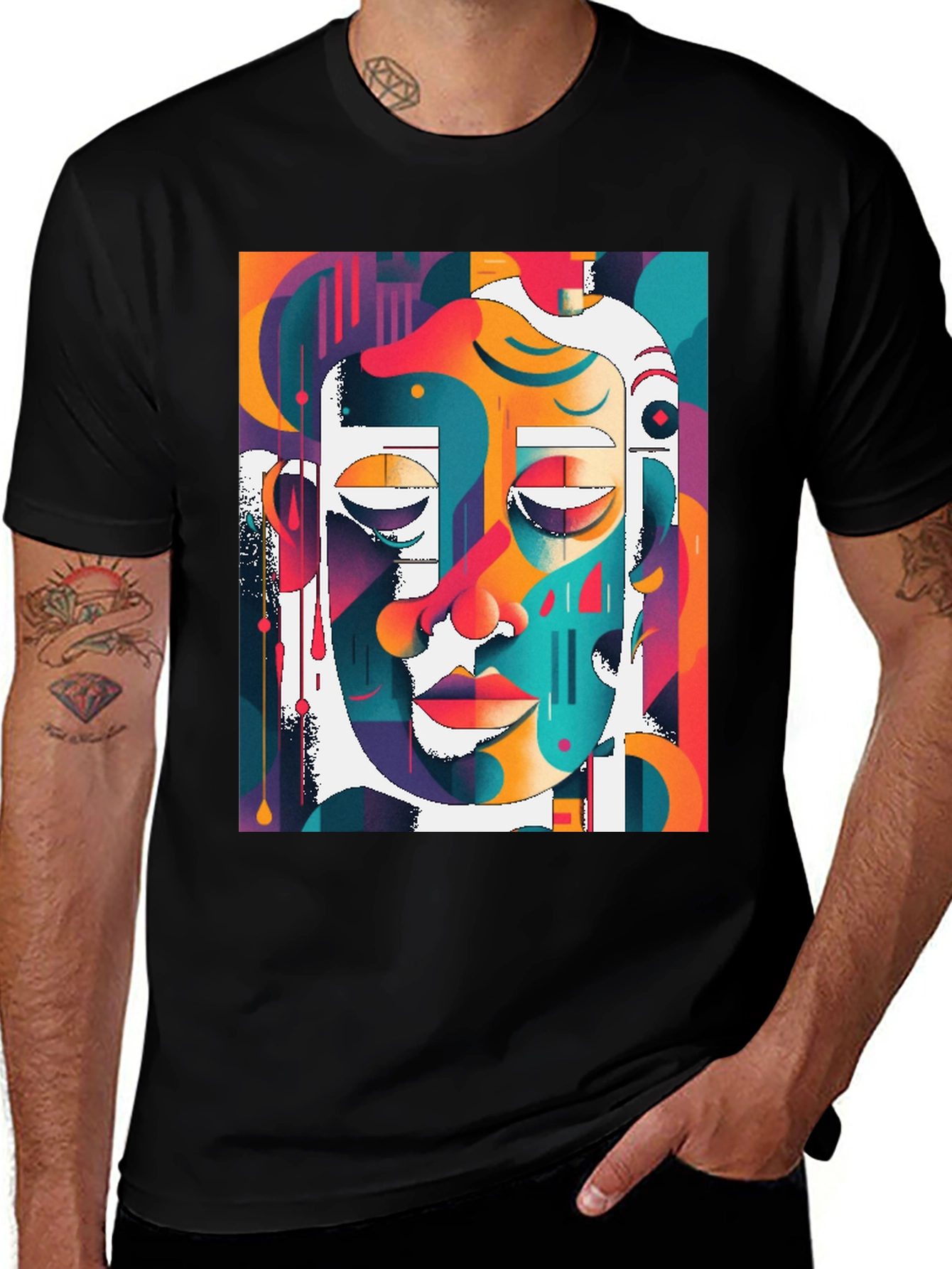 Variant 25 of Abstract Face Art T-Shirt - Modern Graphic Tee