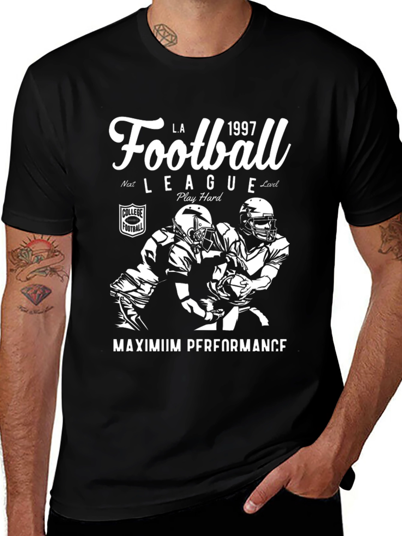 Variant 13 of Football League Black T-Shirt