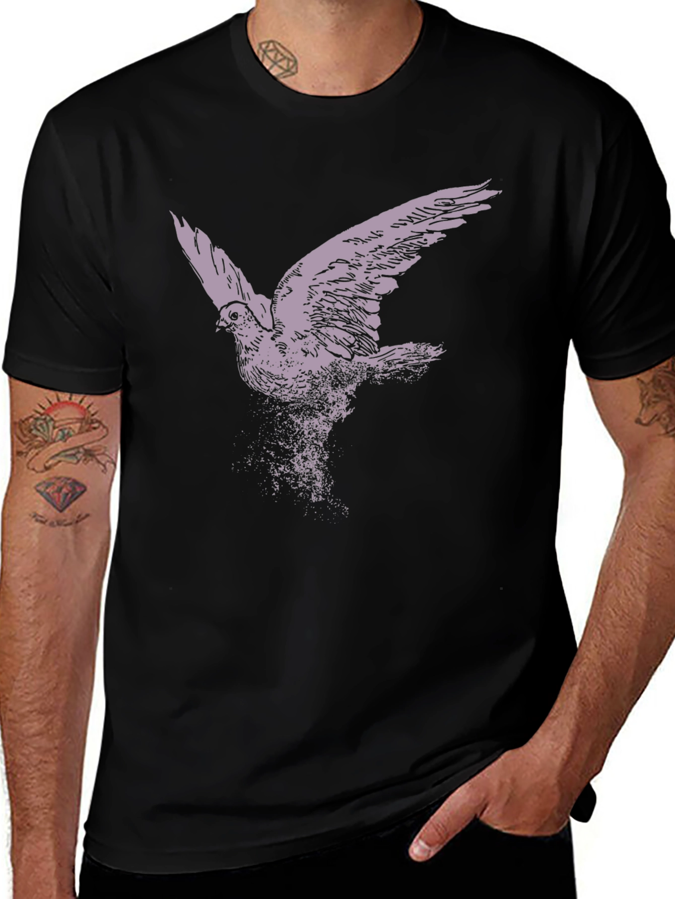 Variant 9 of Dove Graphic Print Black T-Shirt