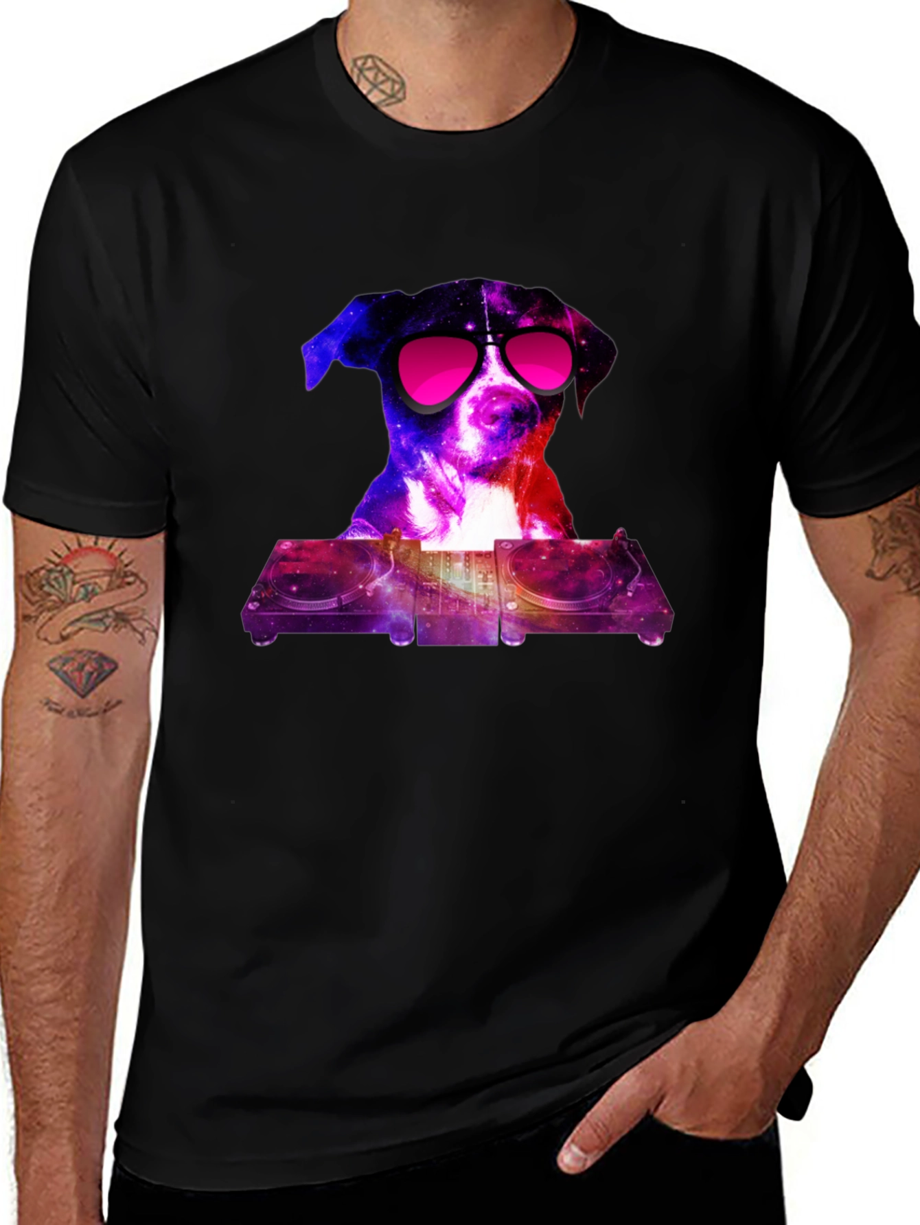 DJ Dog Galaxy T-Shirt