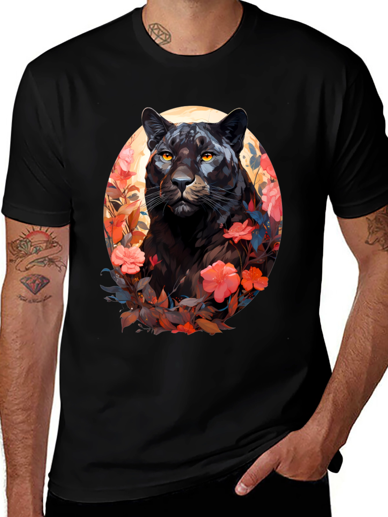 Variant 30 of Black Panther Floral Graphic Tee