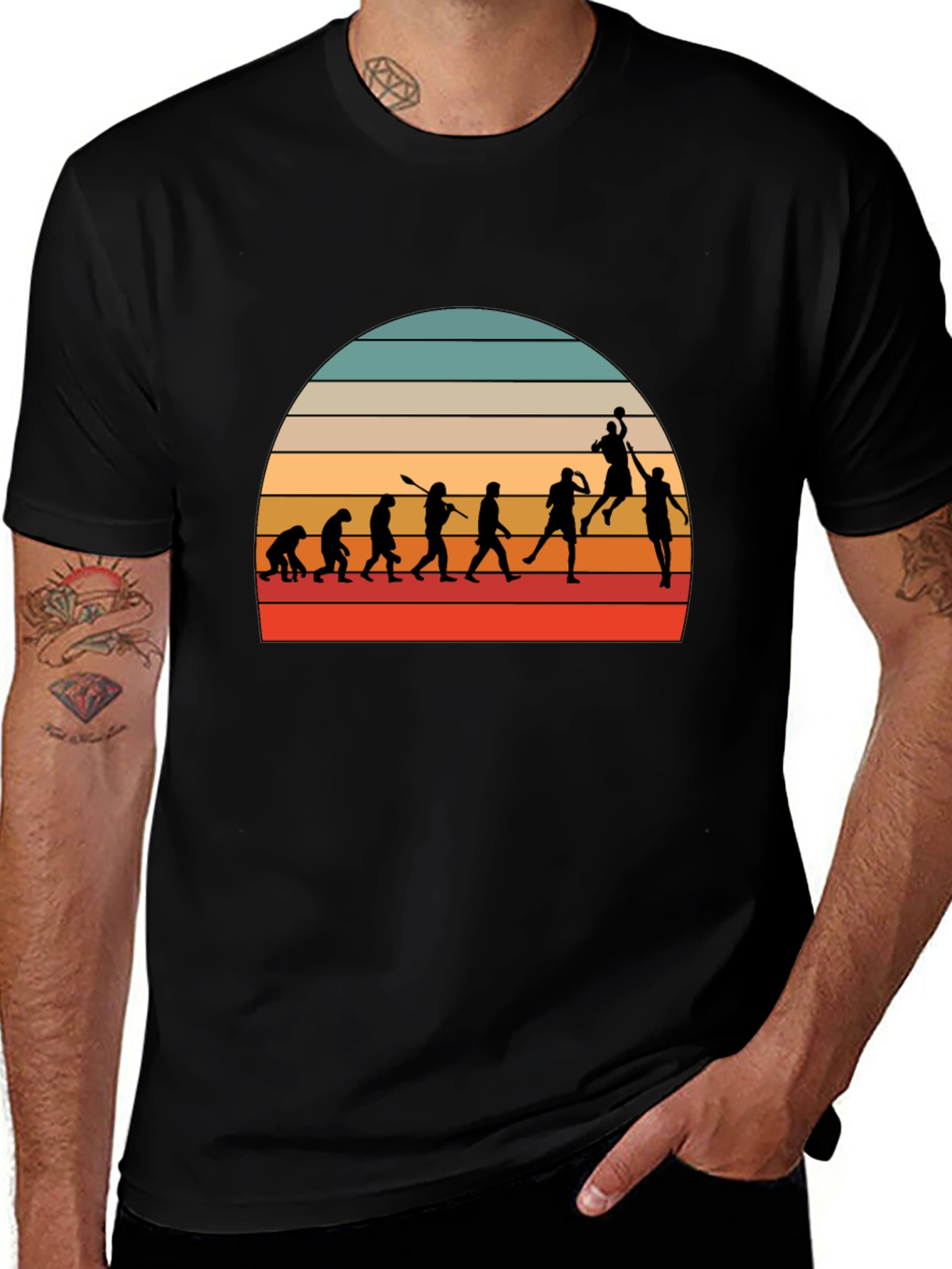 Variant 6 of Basketball Evolution Graphic Tee