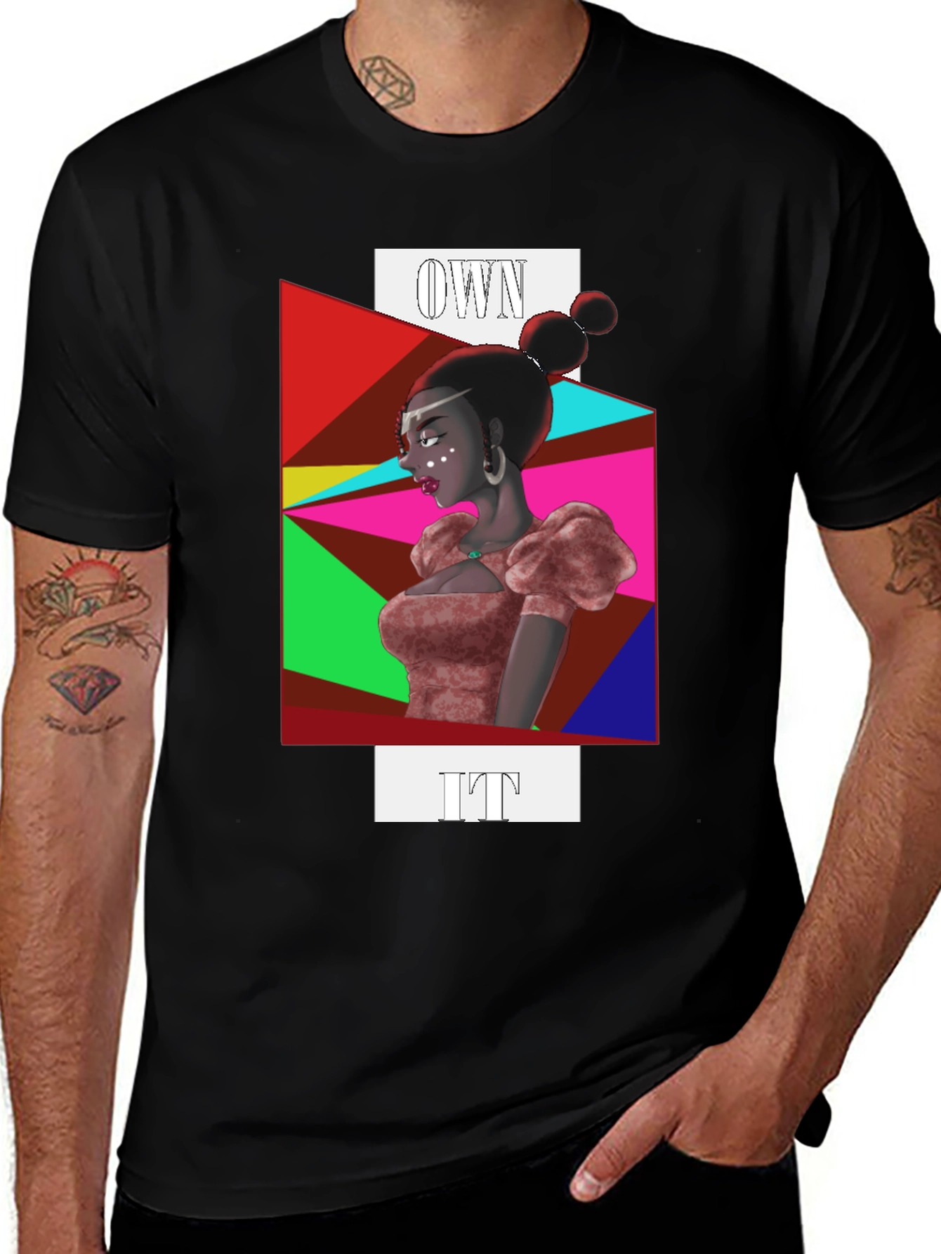 Variant 19 of Own It Graphic Tee - Stylish Black T-Shirt