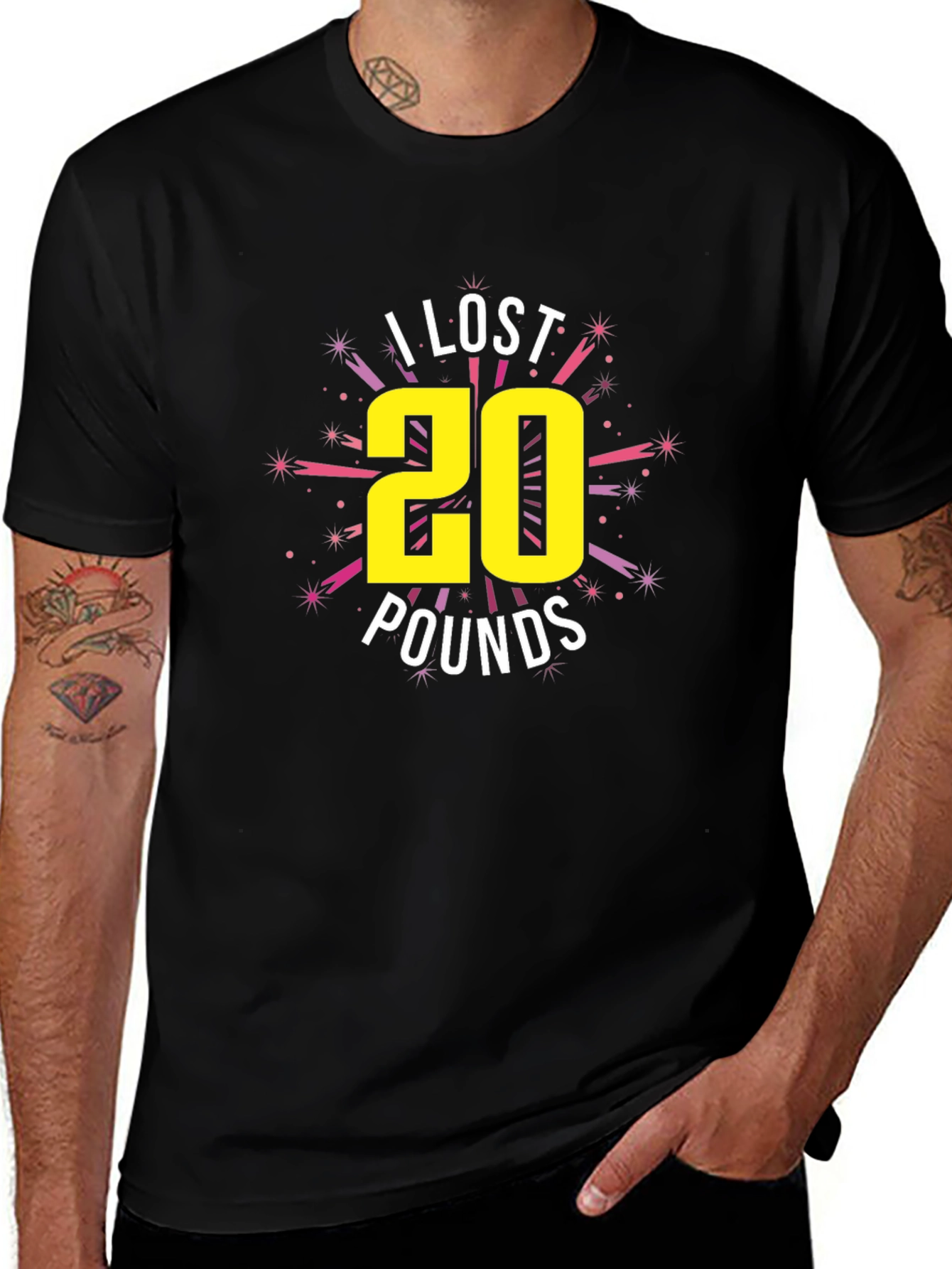 Variant 8 of I Lost 20 Pounds Black Graphic Tee
