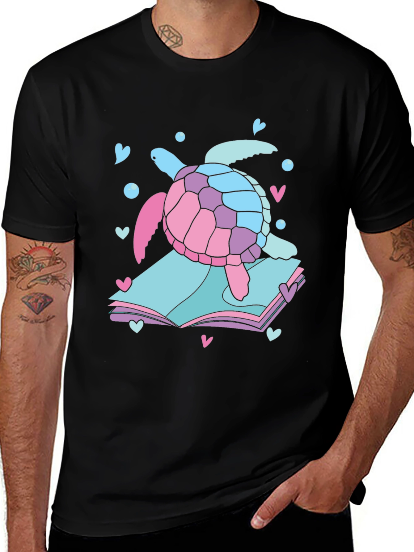 Variant 2 of Turtle Book Lover Tee - Cute & Quirky Design