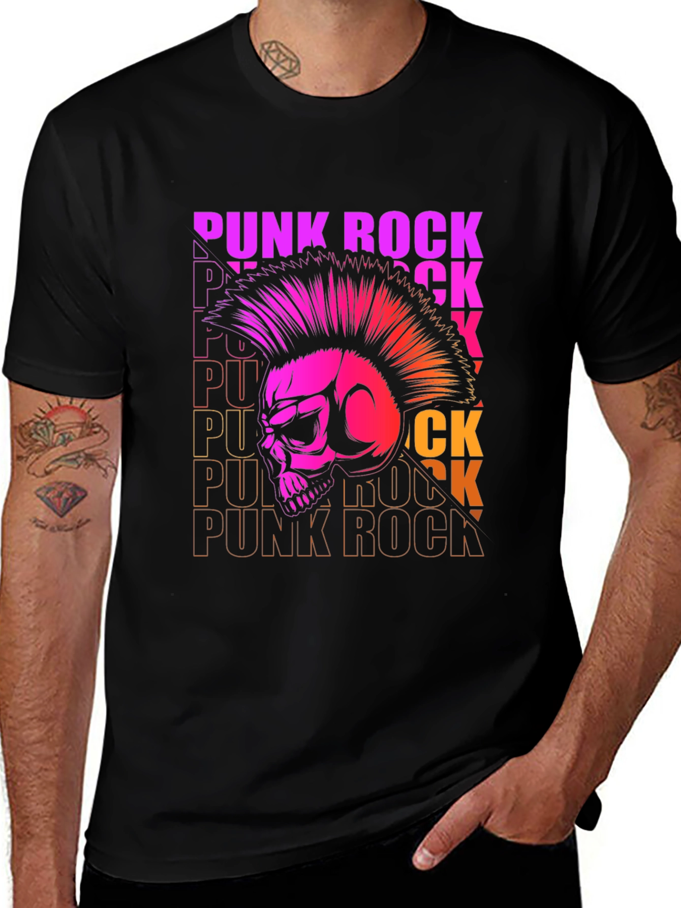 Variant 23 of Punk Rock Skull Graphic T-Shirt
