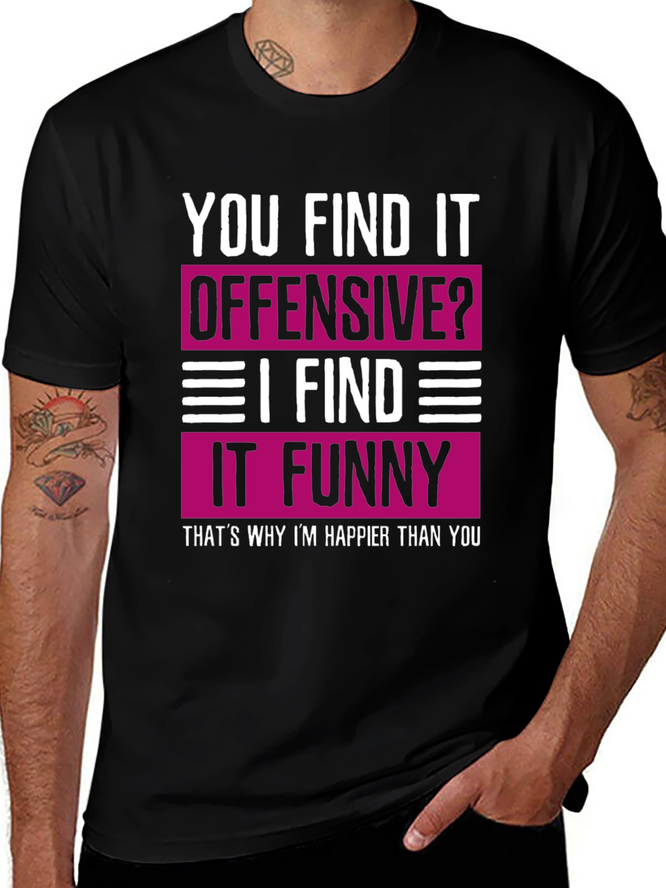 Variant 30 of Offensive? Funny Tee: Happy Meme Shirt
