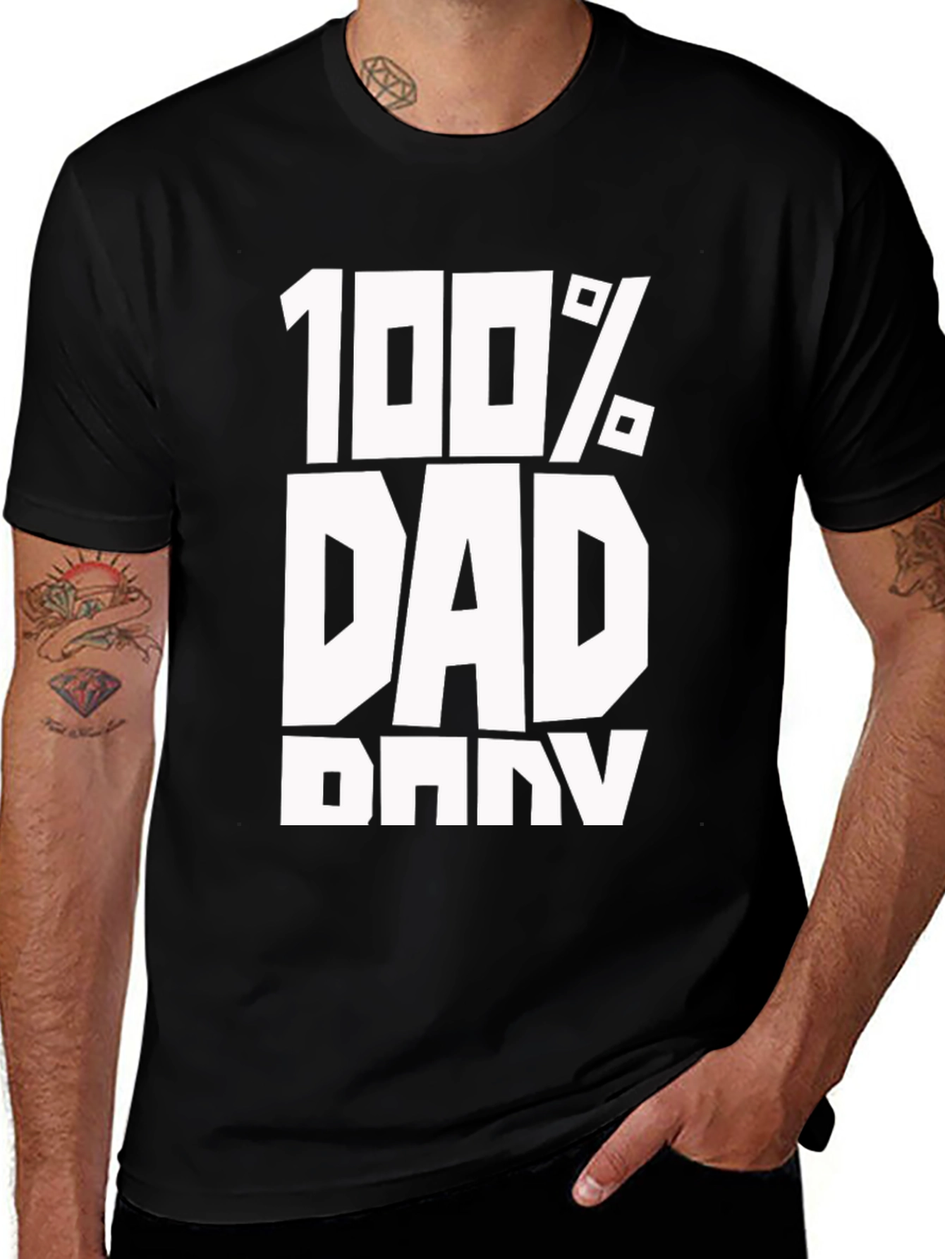 100% Dad Black T-Shirt - Father's Day Gift