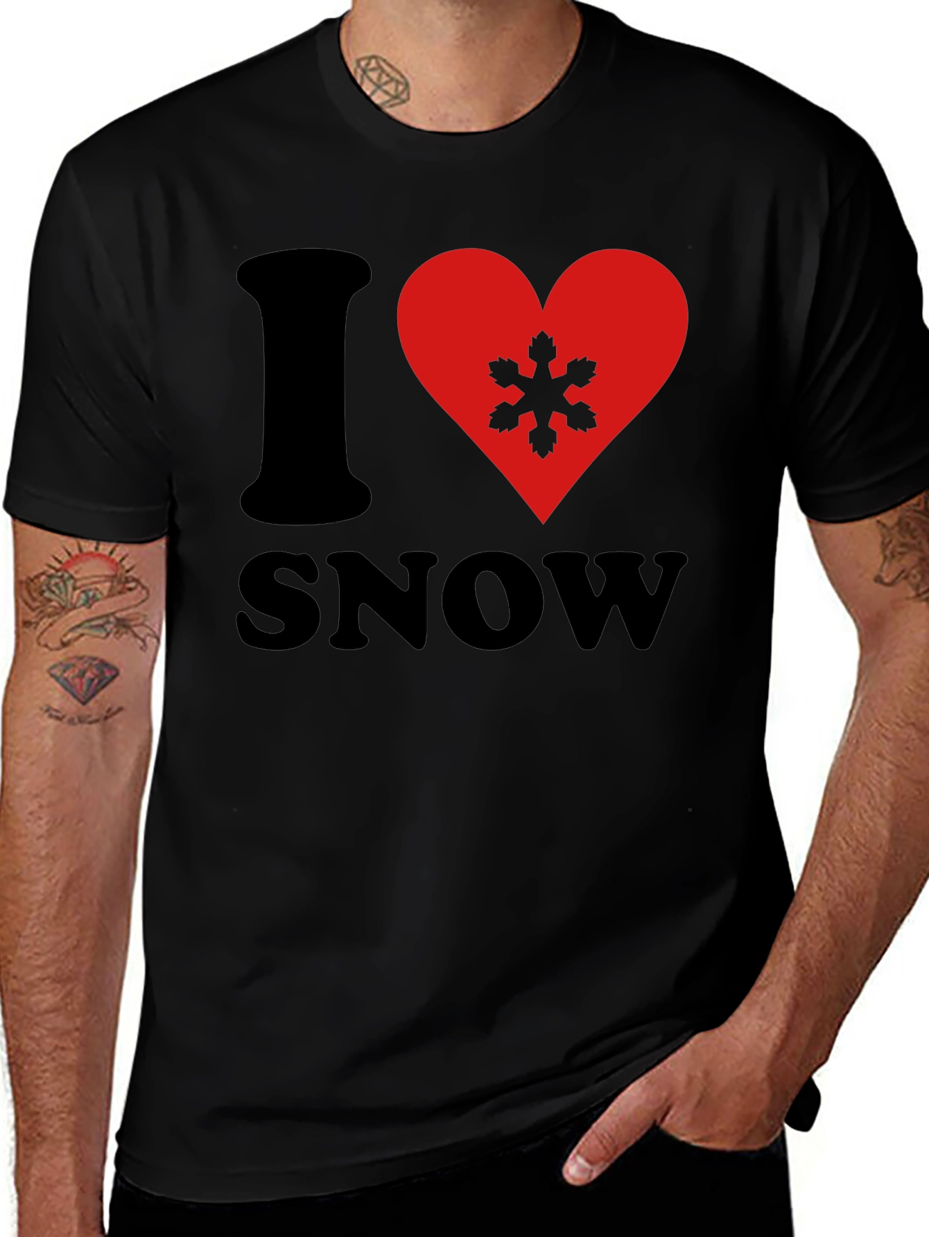 Variant 28 of I Heart Snow Graphic T-Shirt - Soft Cotton Tee