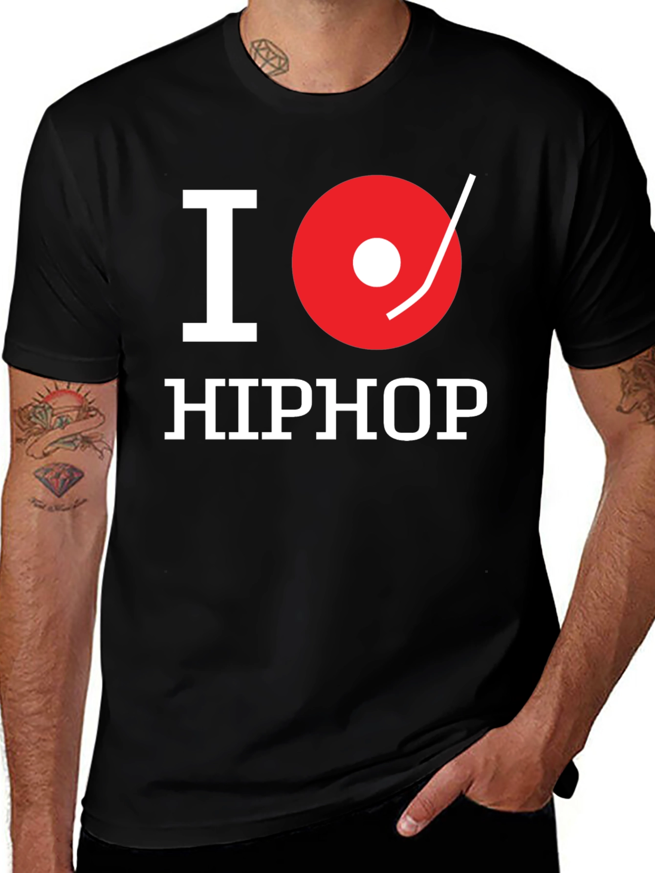 Variant 27 of I Love Hip Hop Graphic Tee - Classic Black T-Shirt