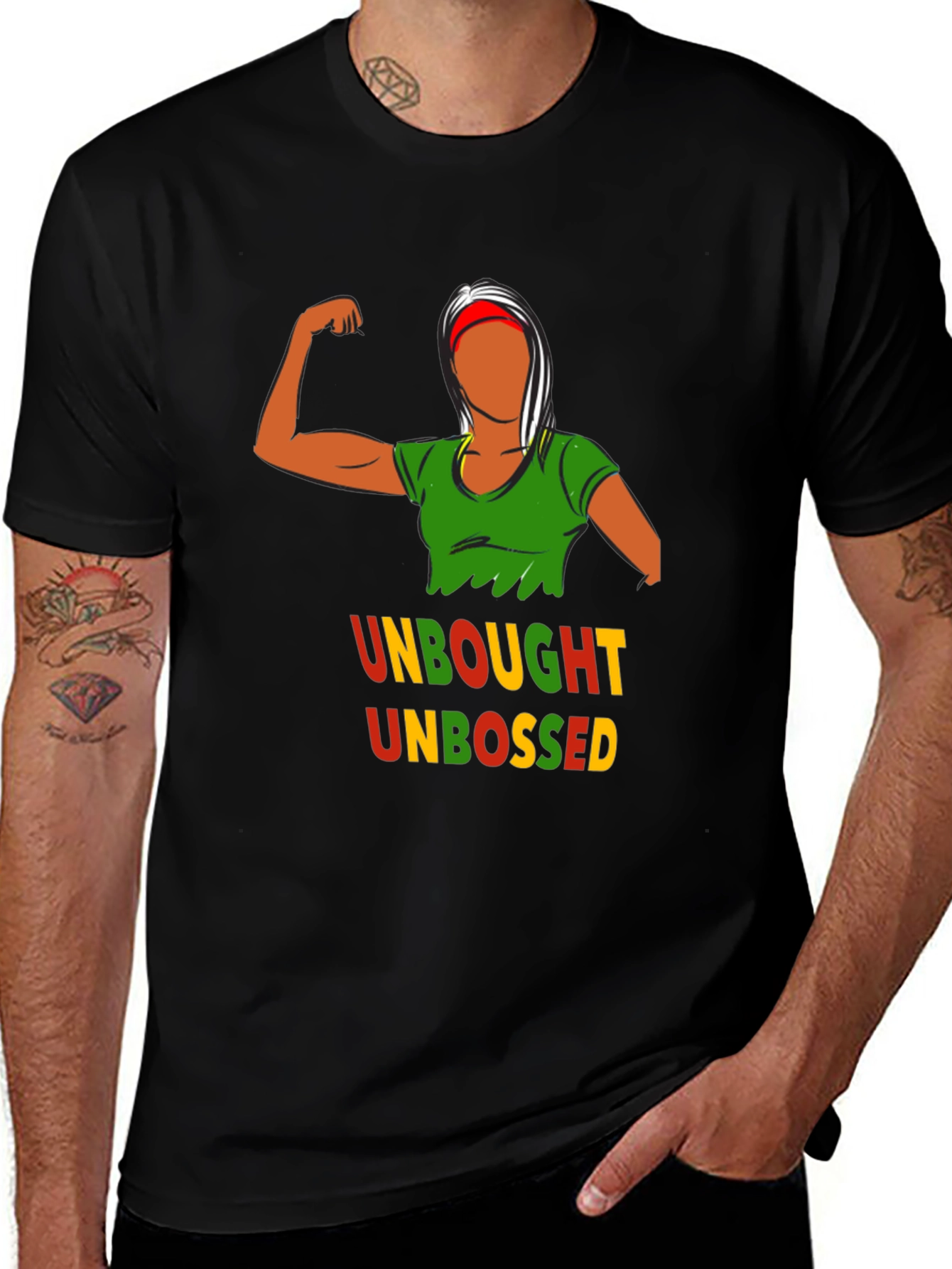 Variant 3 of Unbought Unbossed Graphic T-Shirt - Black