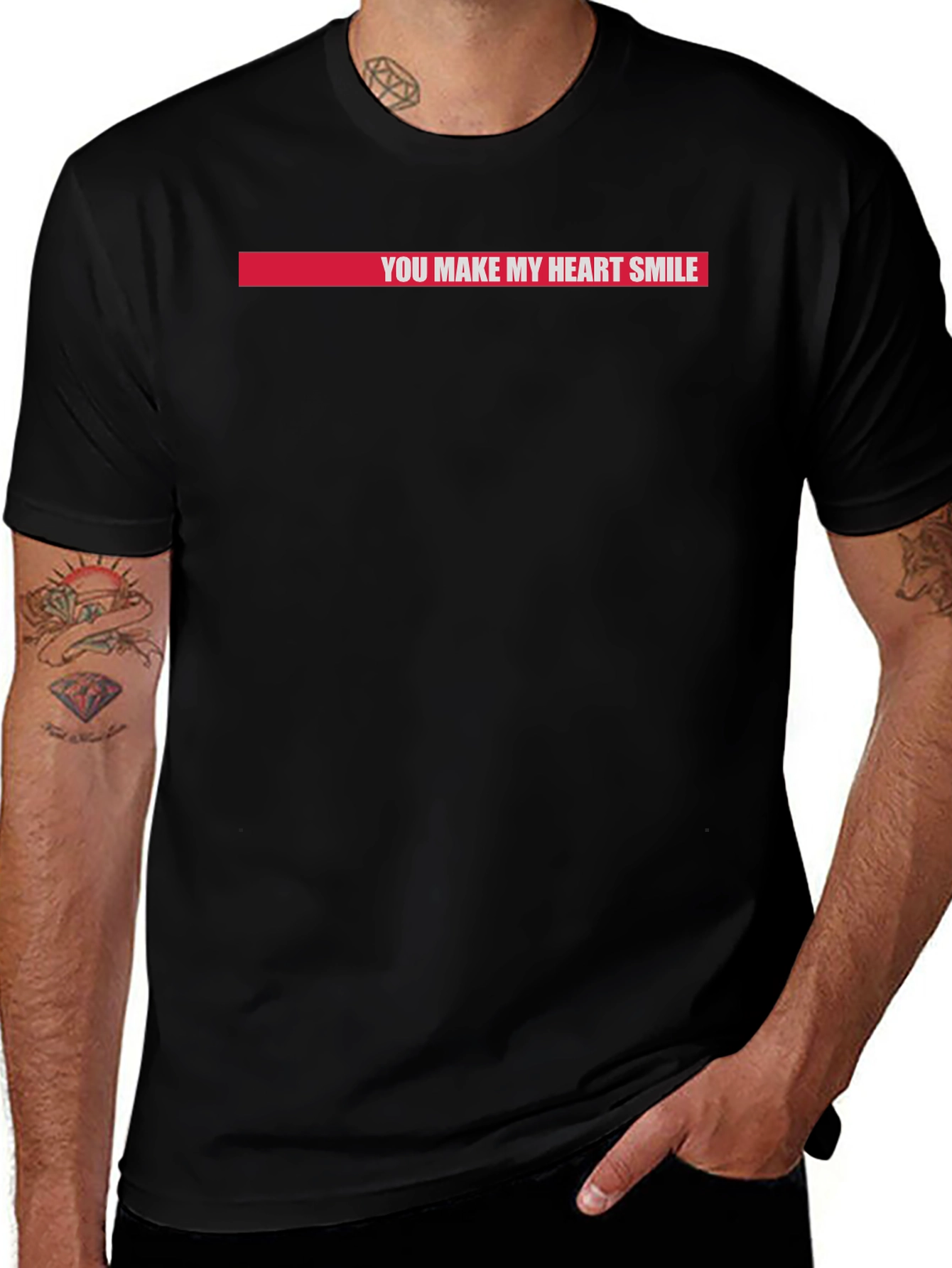 Variant 25 of You Make My Heart Smile Graphic Tee - Black