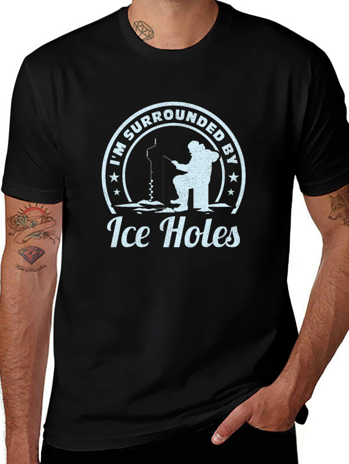 Variant 16 of I'm Surrounded By Ice Holes Funny Fishing T-Shirt