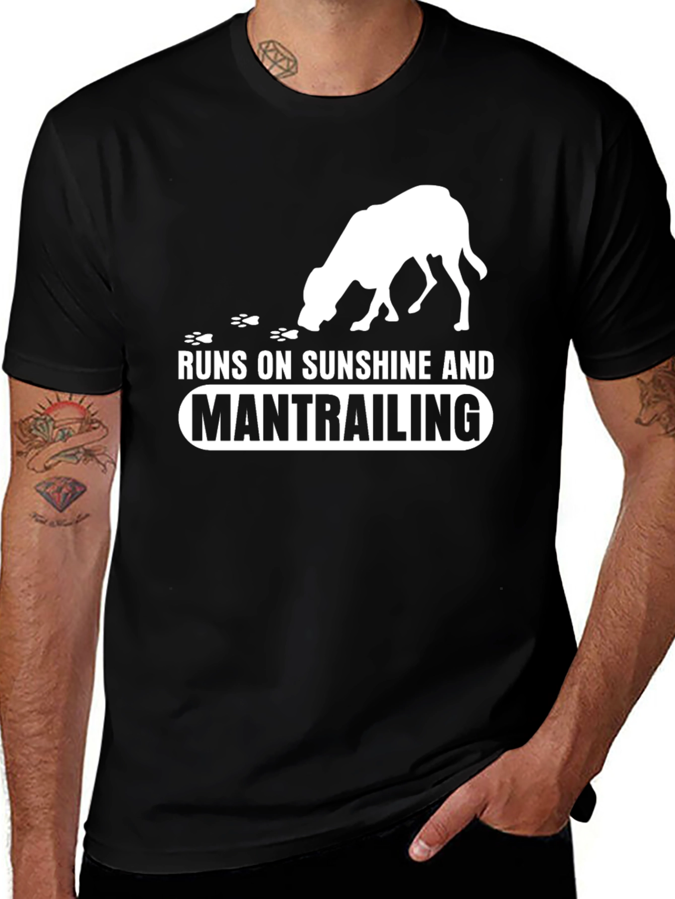 Variant 26 of Runs on Sunshine and Mantrailing Dog T-Shirt