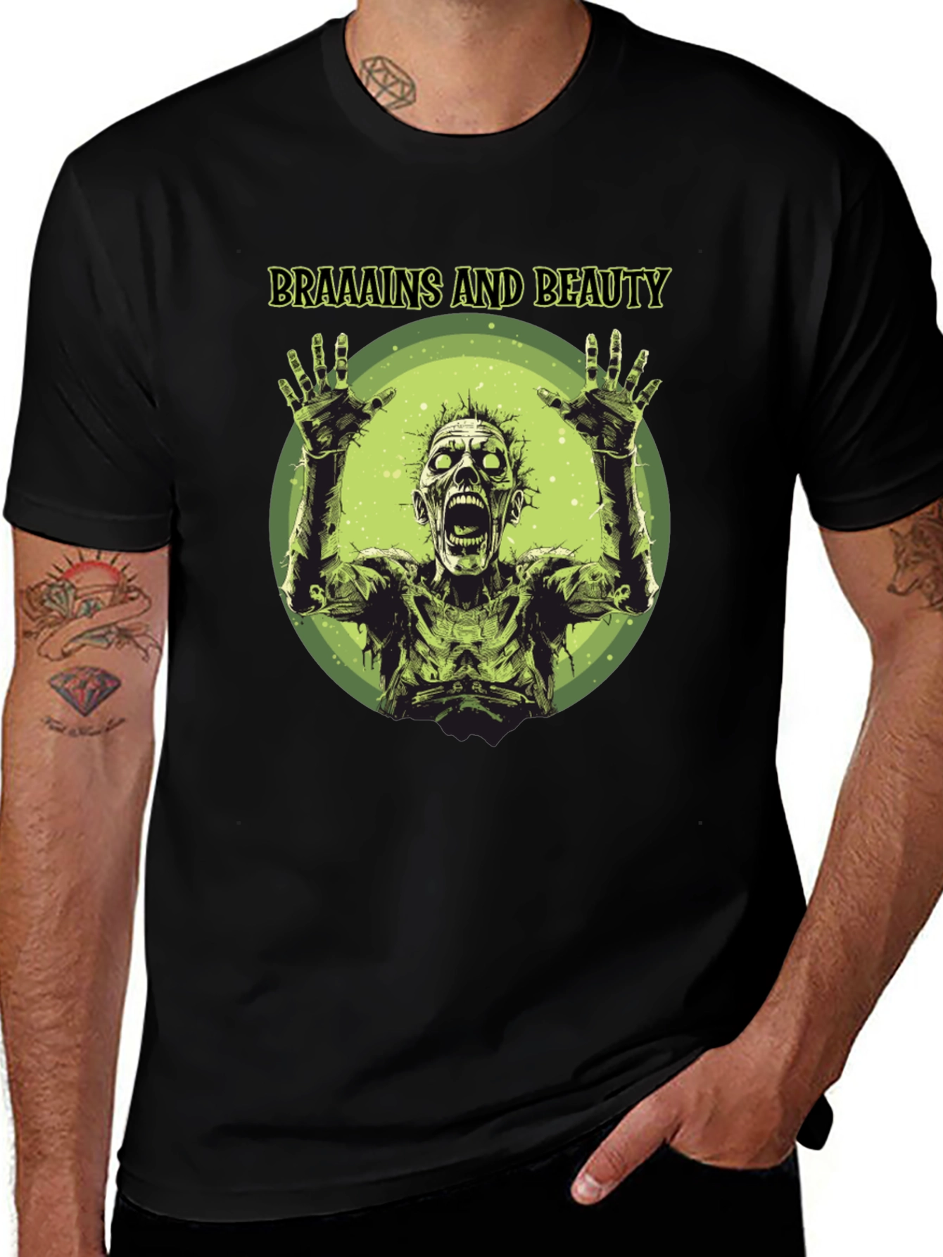 Variant 21 of Brains and Beauty Zombie T-Shirt