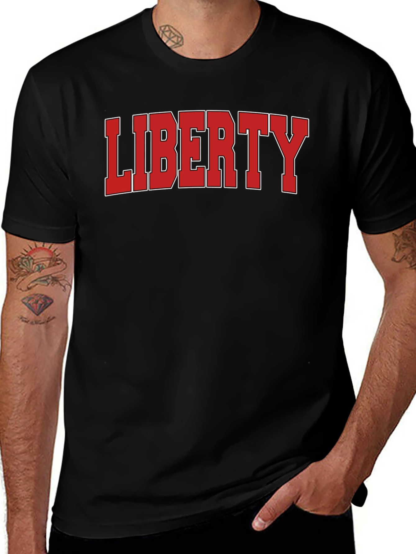 Variant 18 of Liberty Graphic Print Black T-Shirt
