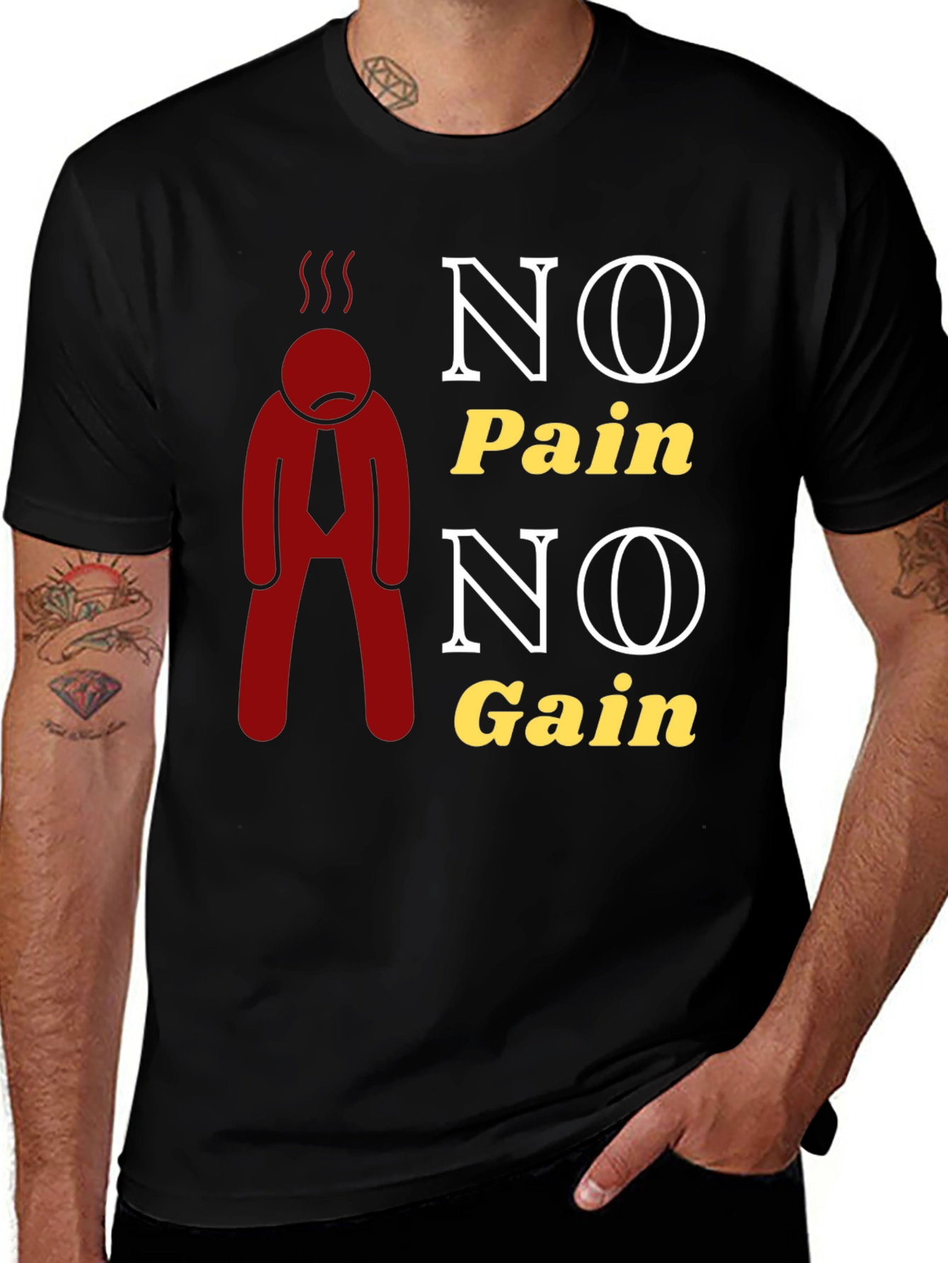 Variant 10 of No Pain No Gain Graphic Tee - Motivational Fitness Shirt