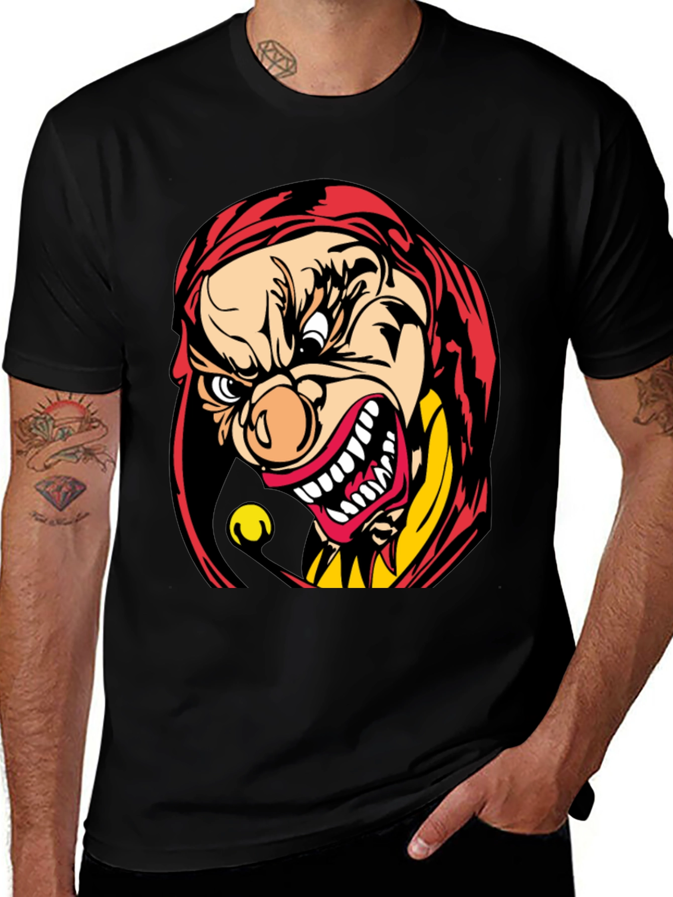 Variant 21 of Men's Graphic Tee - Evil Clown Design