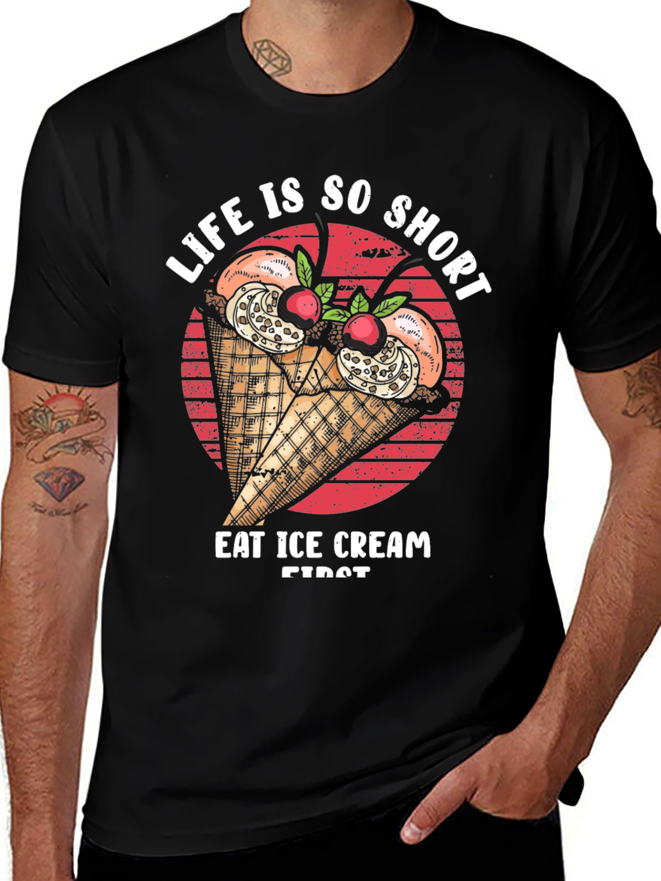 Variant 19 of Life Is Short, Eat Ice Cream Graphic Tee
