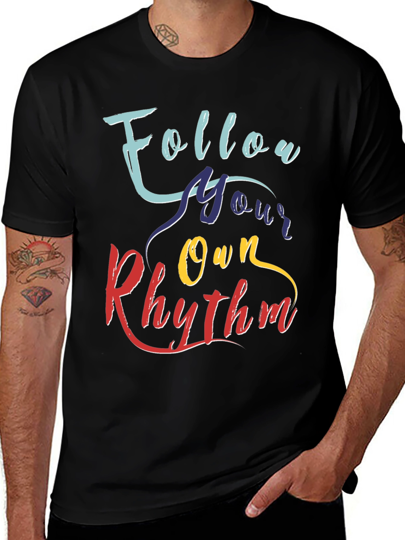 Follow Your Own Rhythm Graphic Tee - Black