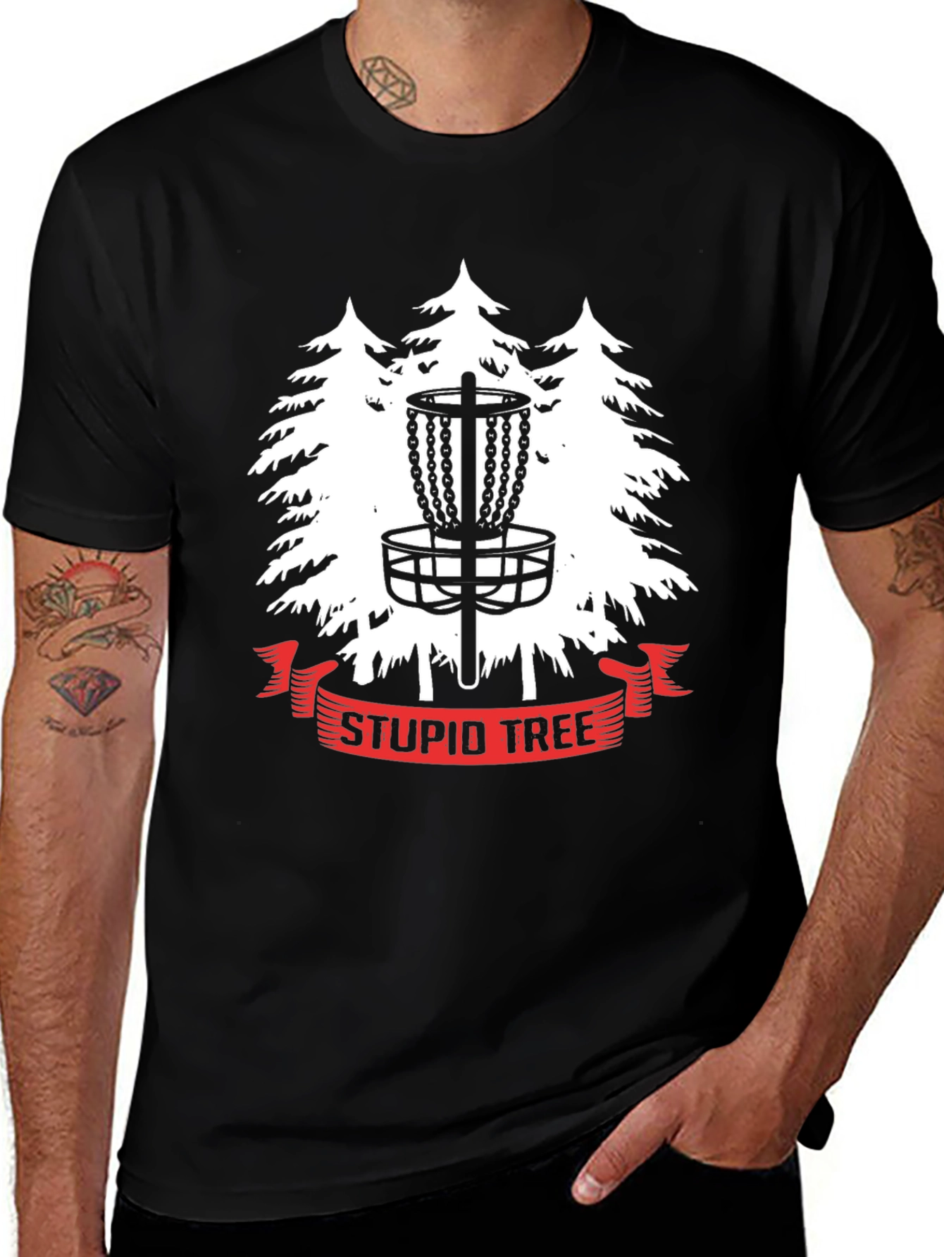 Variant 27 of Stupid Tree Disc Golf Graphic T-Shirt
