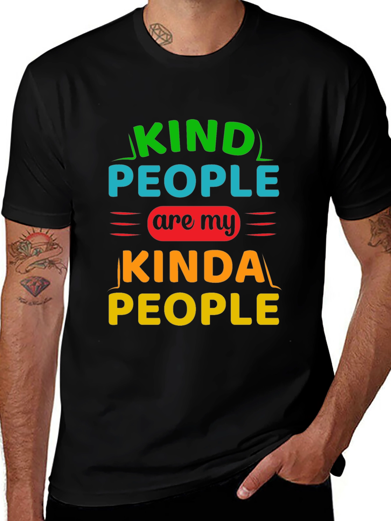 Variant 25 of Kind People Graphic Tee - Black T-Shirt