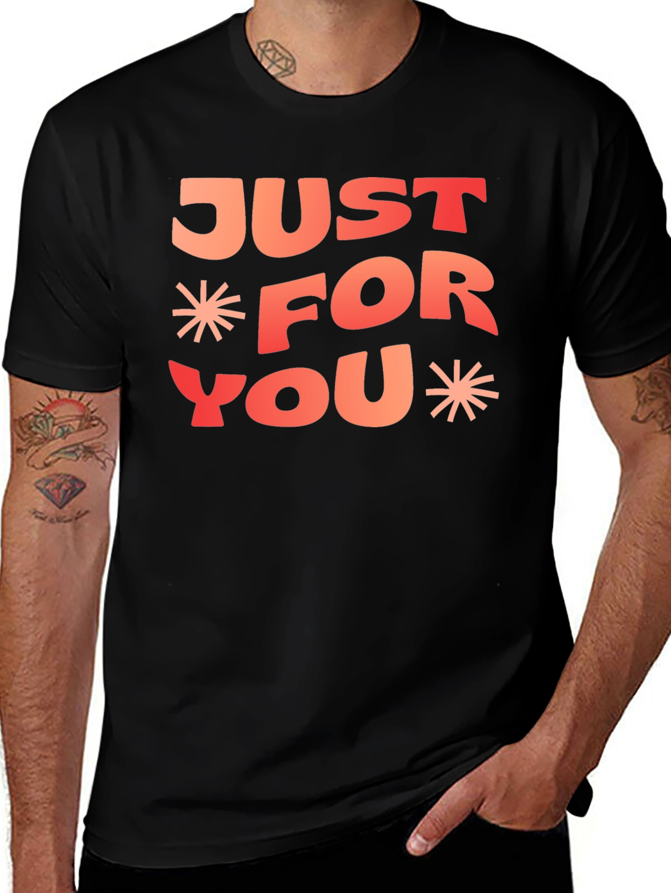 Variant 22 of Just For You Graphic Tee - Black Casual T-Shirt