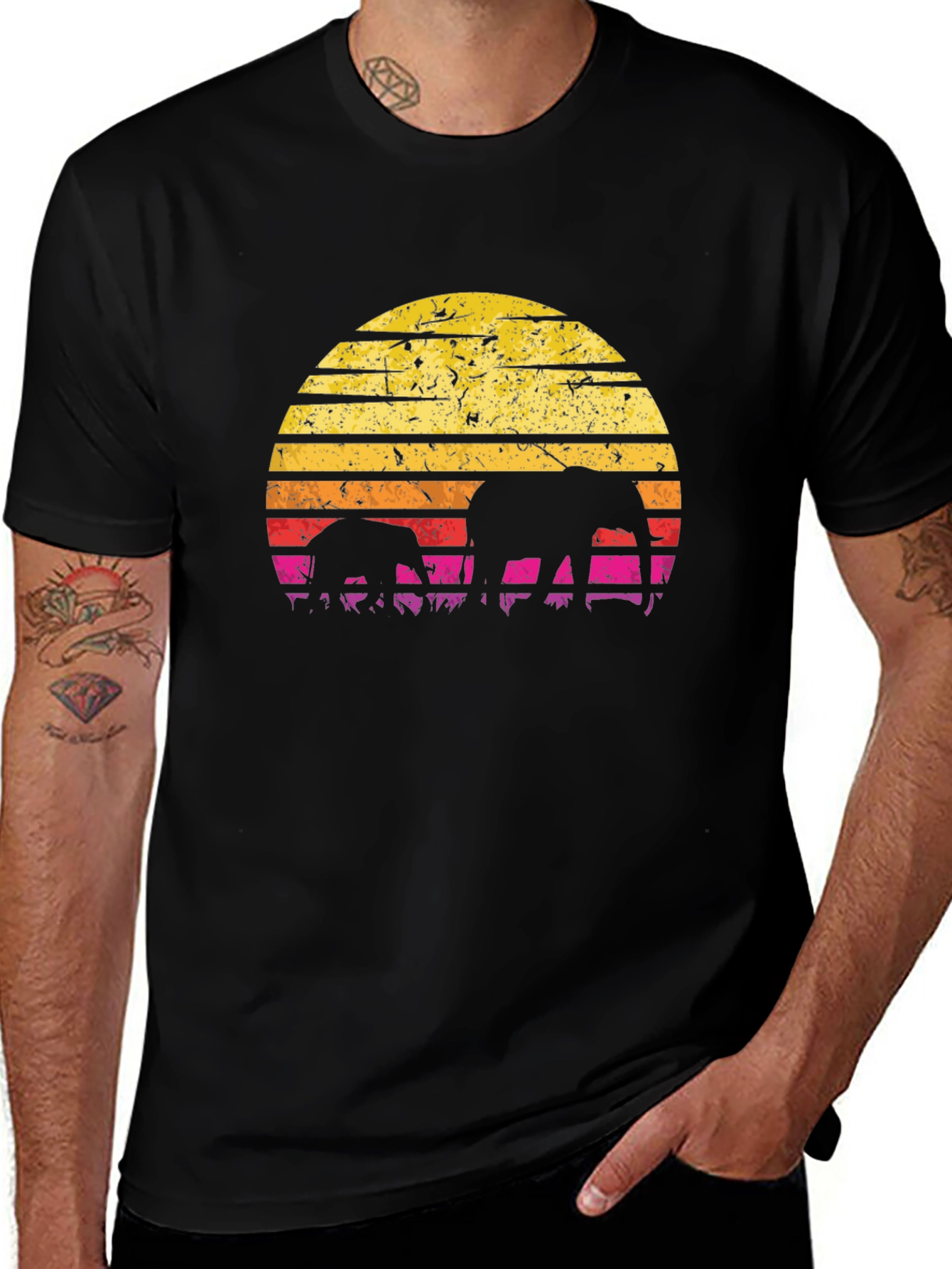 Variant 26 of Elephant Sunset Graphic T-Shirt