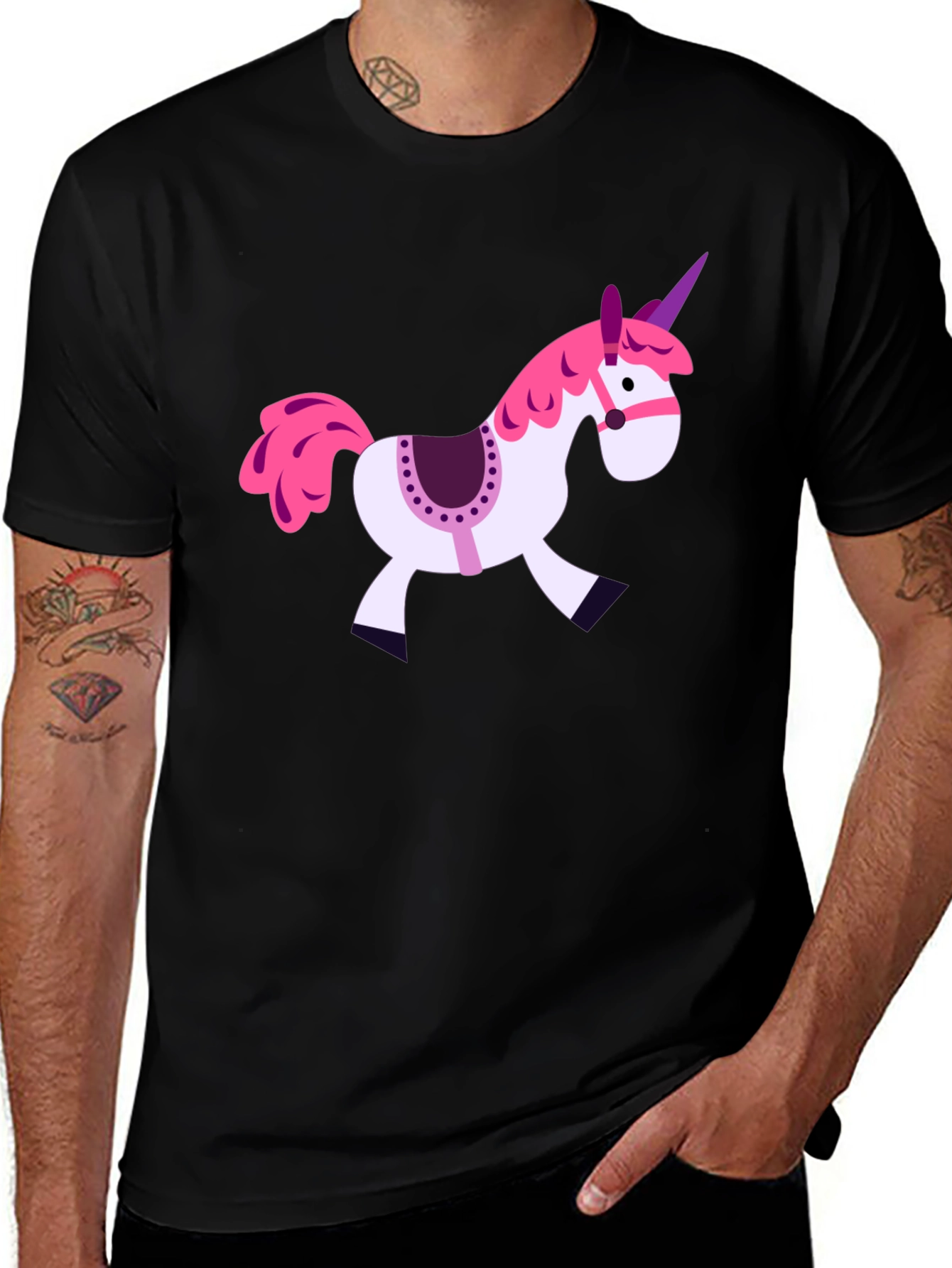 Variant 4 of Unicorn Graphic Black T-Shirt