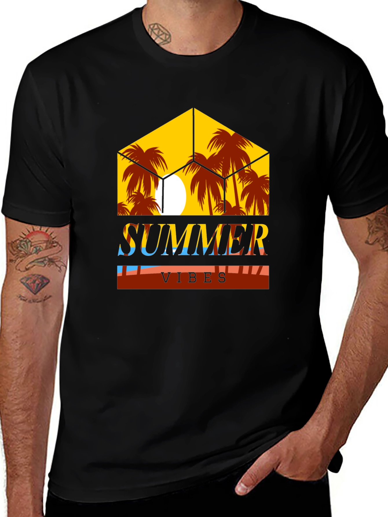 Variant 30 of Summer Vibes Graphic Tee - Black