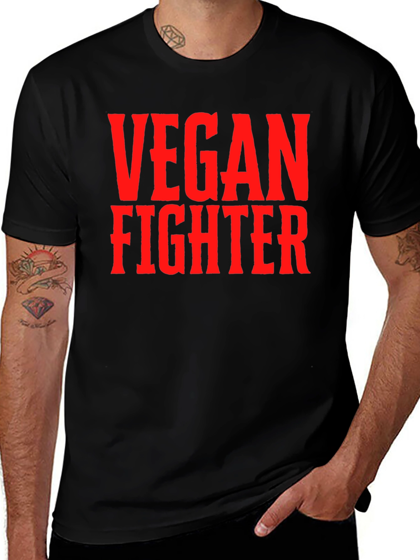 Variant 25 of Vegan Fighter T-Shirt - Bold Statement Tee