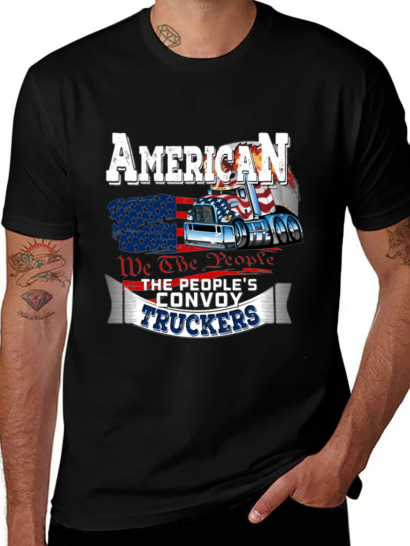 Variant 10 of American Convoy Truckers Tee - We The People