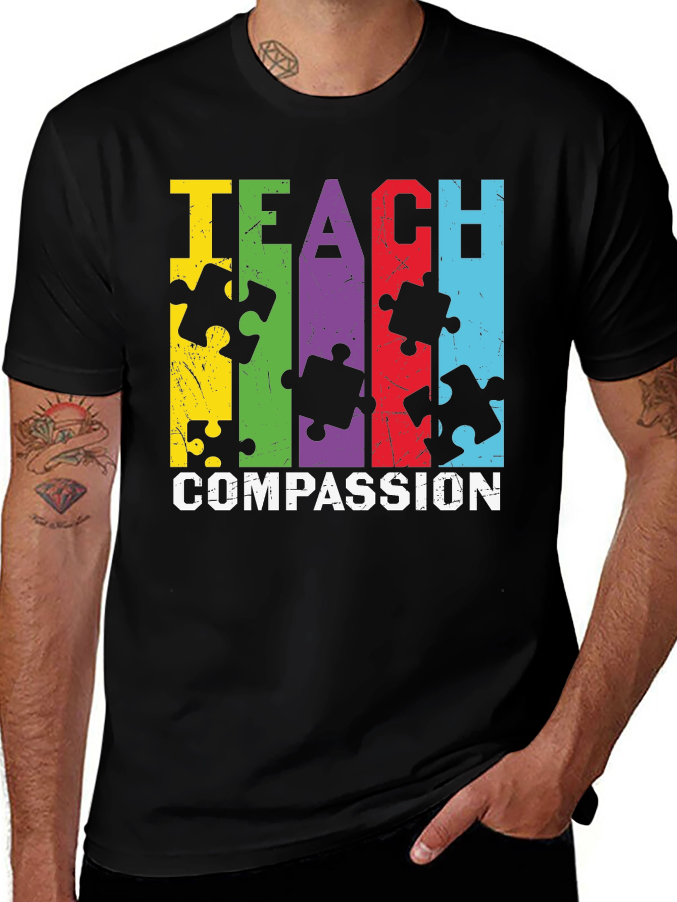 Variant 10 of Teach Compassion Autism Awareness T-Shirt