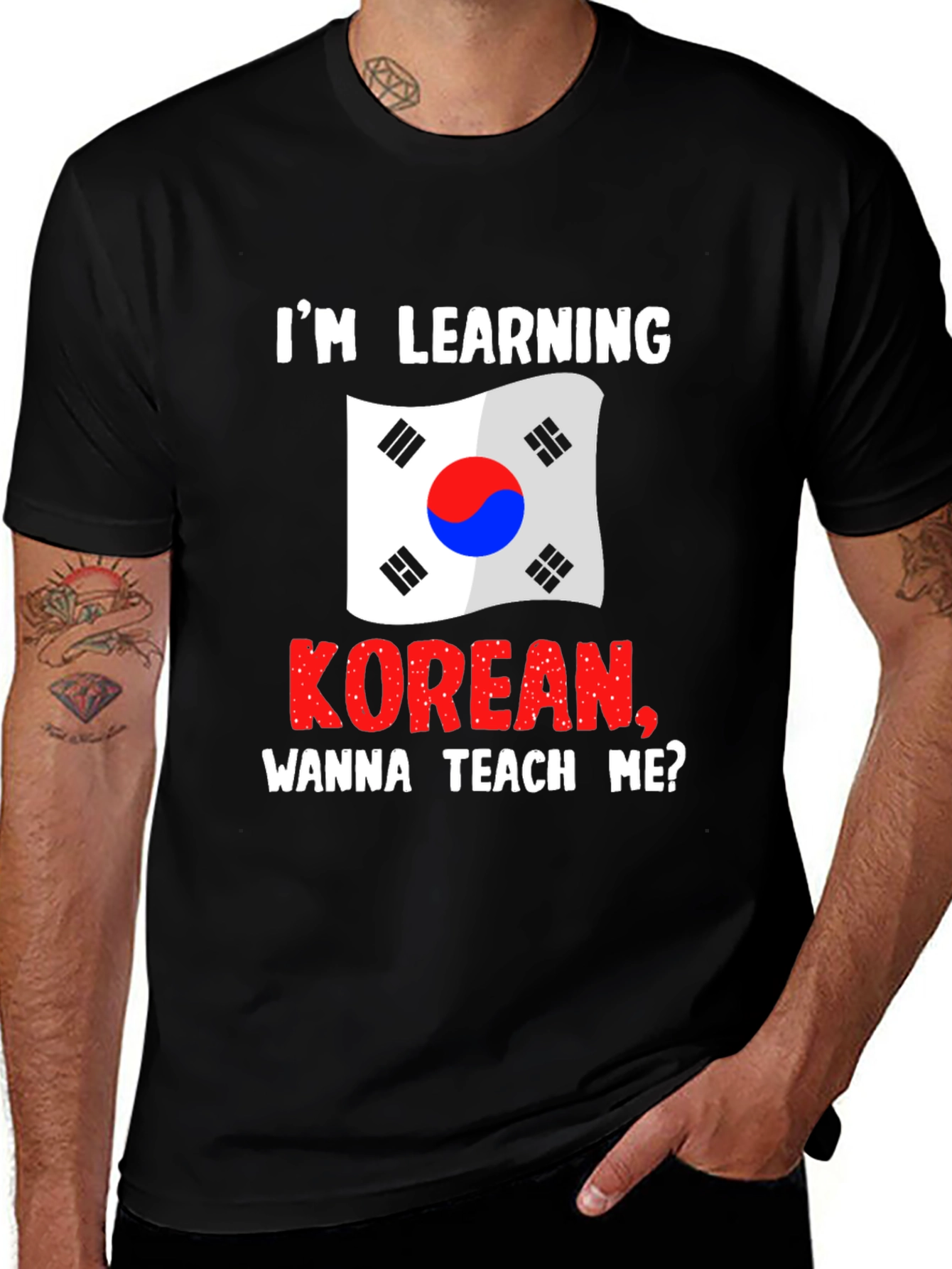 Korean Learning Tee: Wanna Teach Me? 