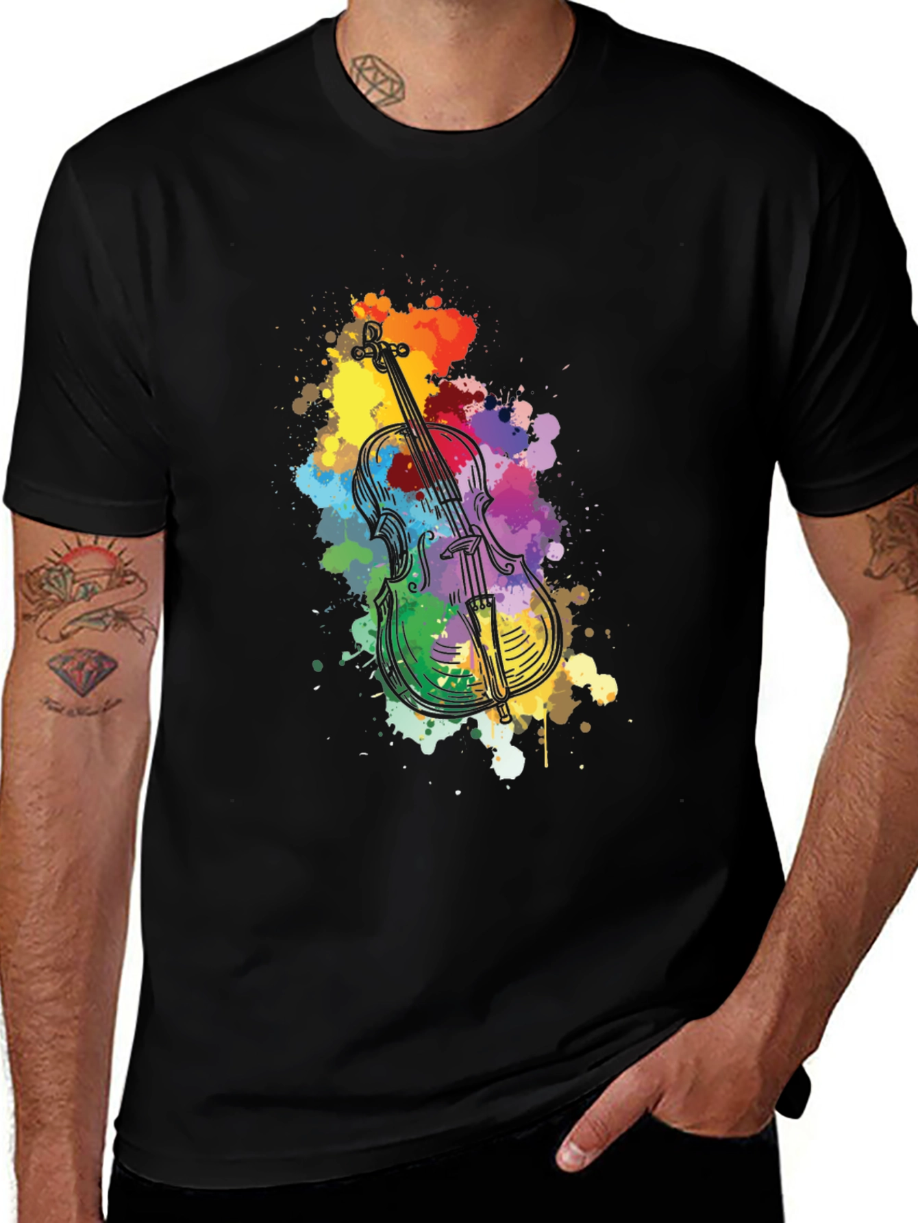 Variant 18 of Violin Watercolor Graphic Tee - Music Lover's T-Shirt