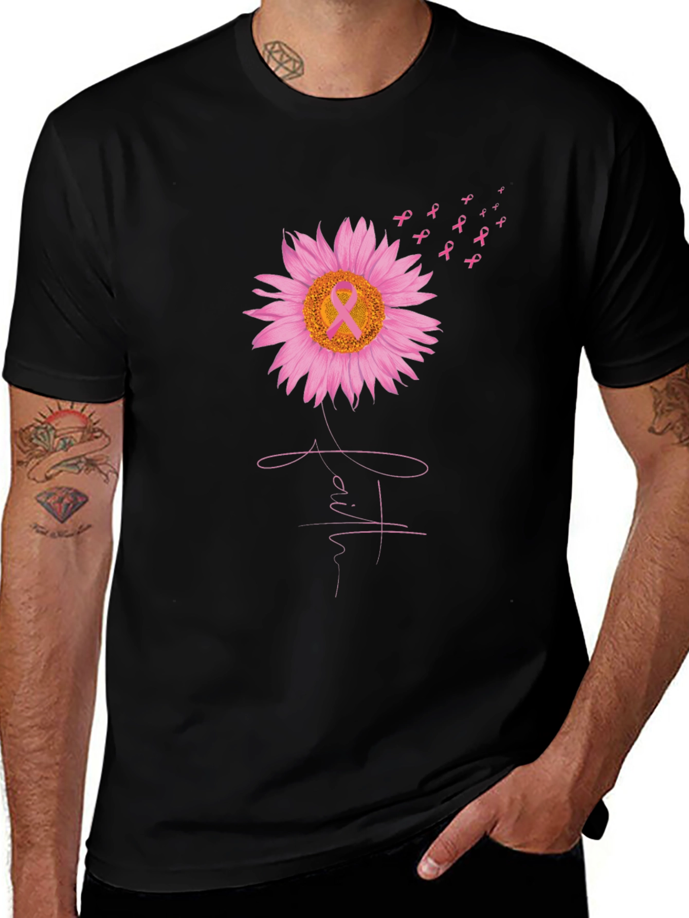 Variant 2 of Breast Cancer Awareness Sunflower T-Shirt