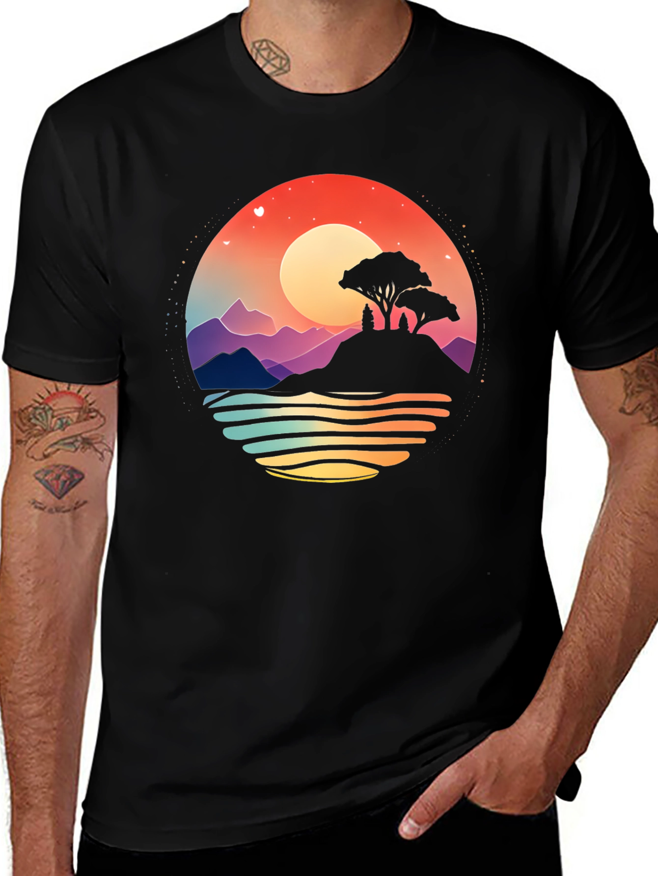 Variant 23 of Sunset Silhouette Graphic Tee