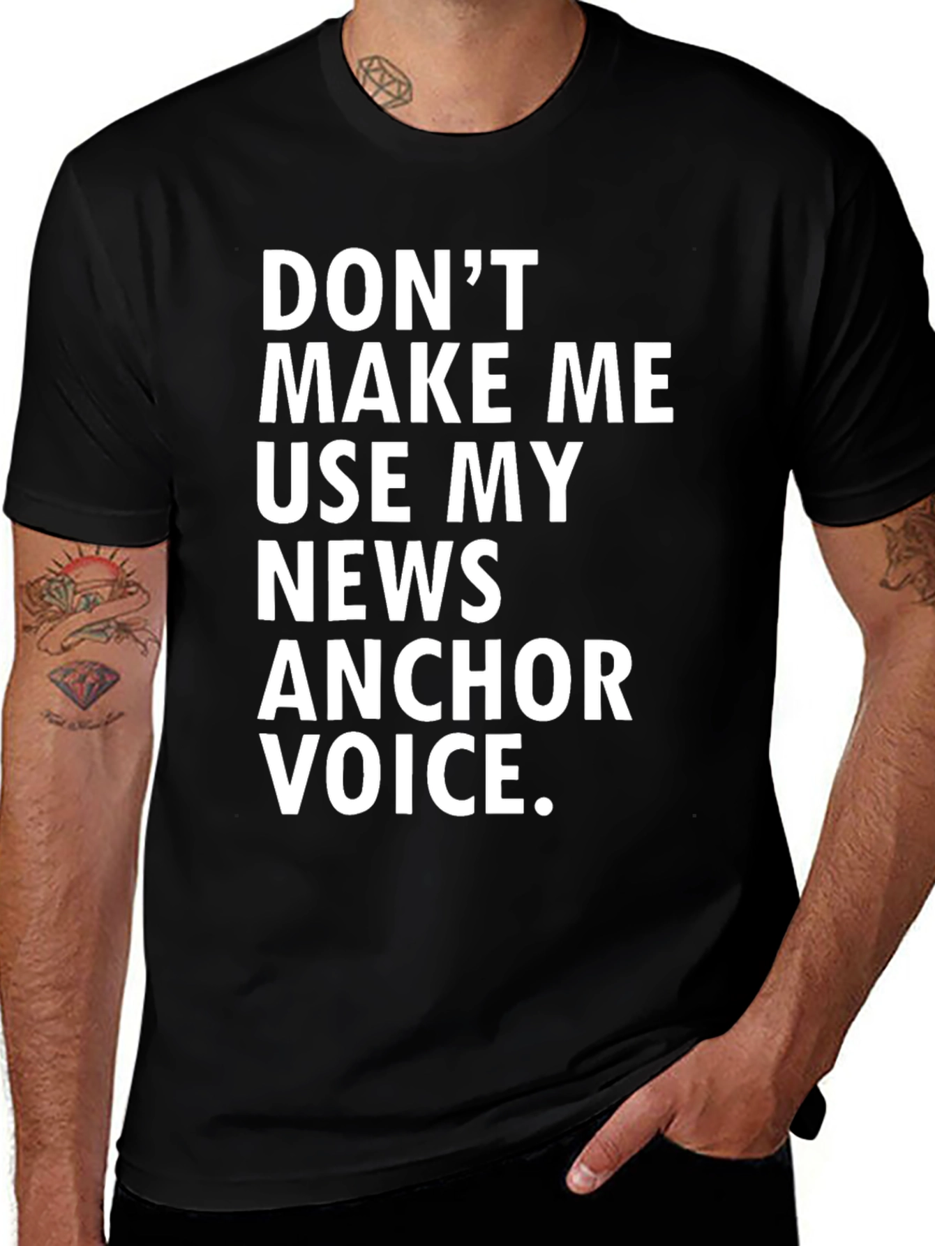 Black News Anchor Voice T-Shirt - Funny Journalist Tee main image