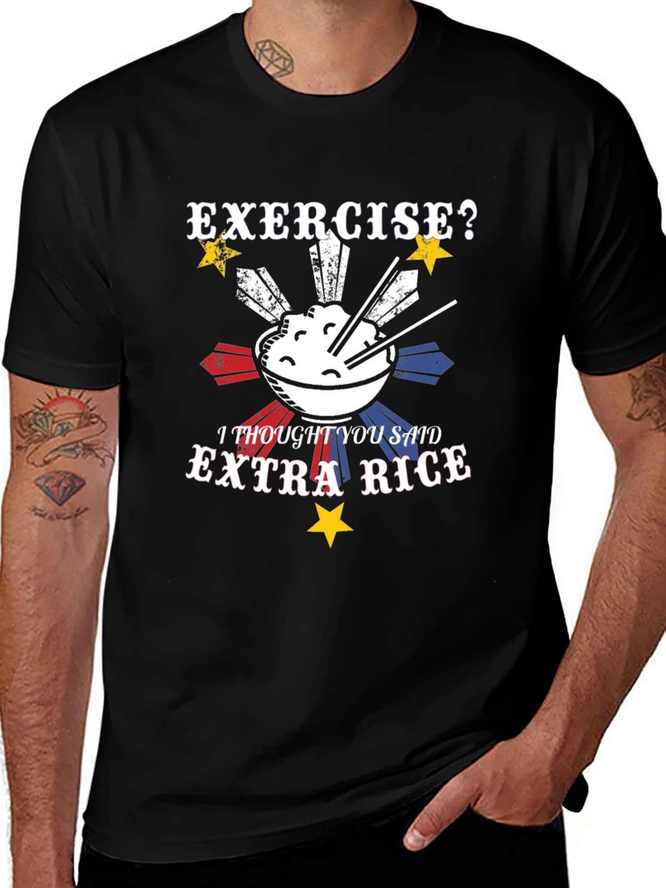 Variant 27 of Exercise? Extra Rice T-Shirt - Funny Foodie Tee