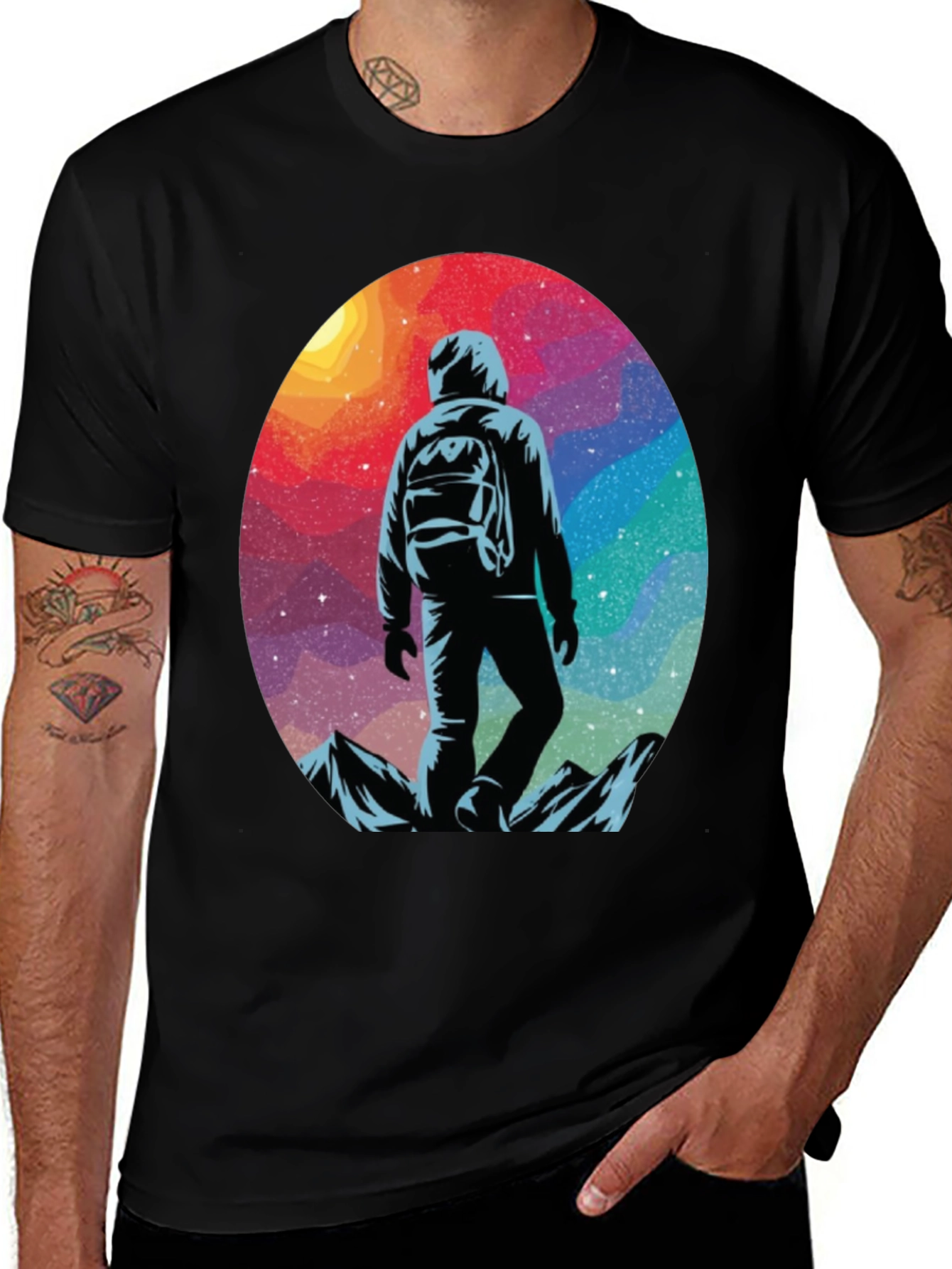 Variant 4 of Cosmic Hiker Graphic Tee - Adventure Awaits!