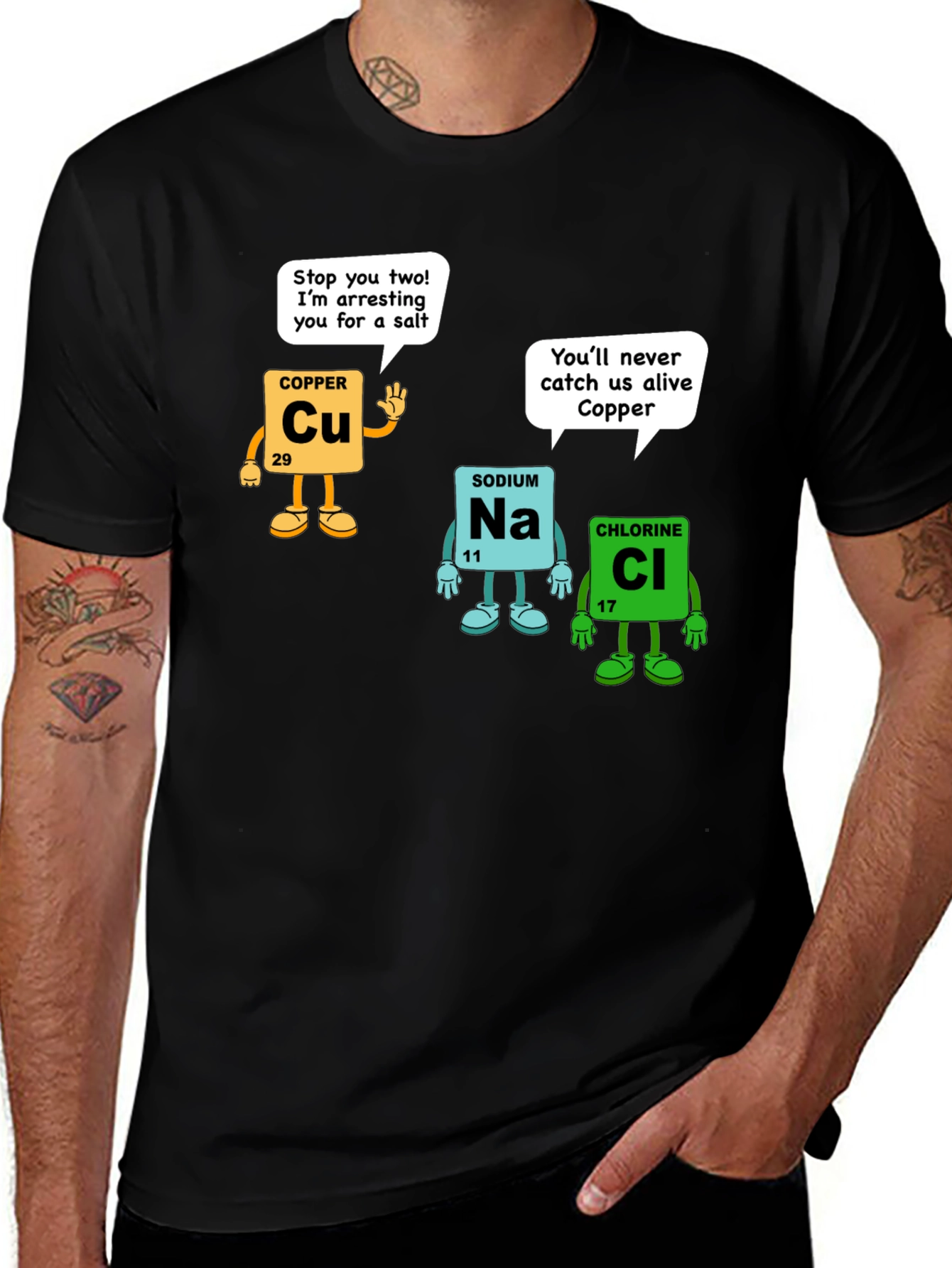 Variant 20 of Chemistry Pun T-Shirt - Element Arrest Design