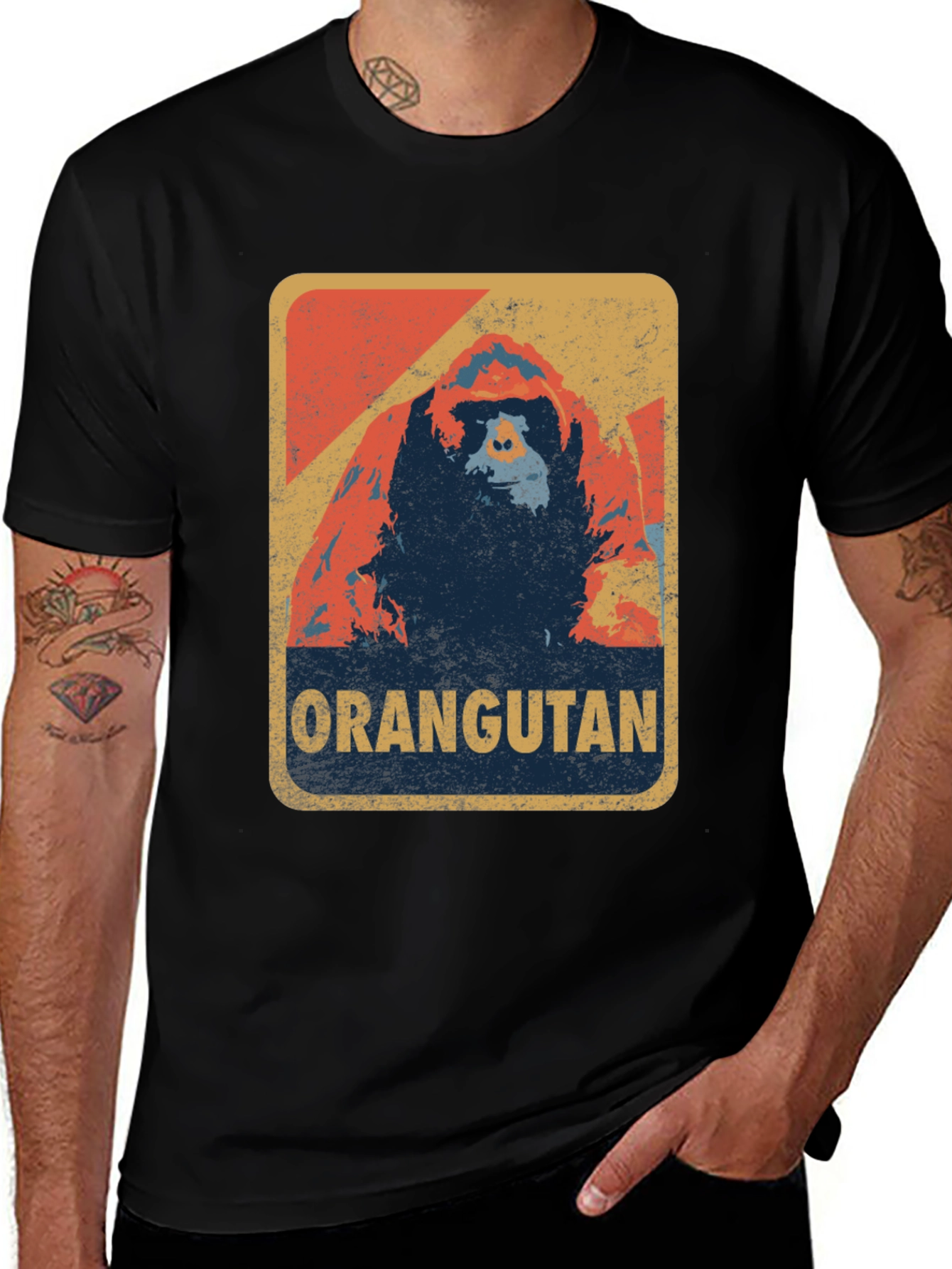 Variant 23 of Orangutan Graphic T-Shirt - Retro Style Tee