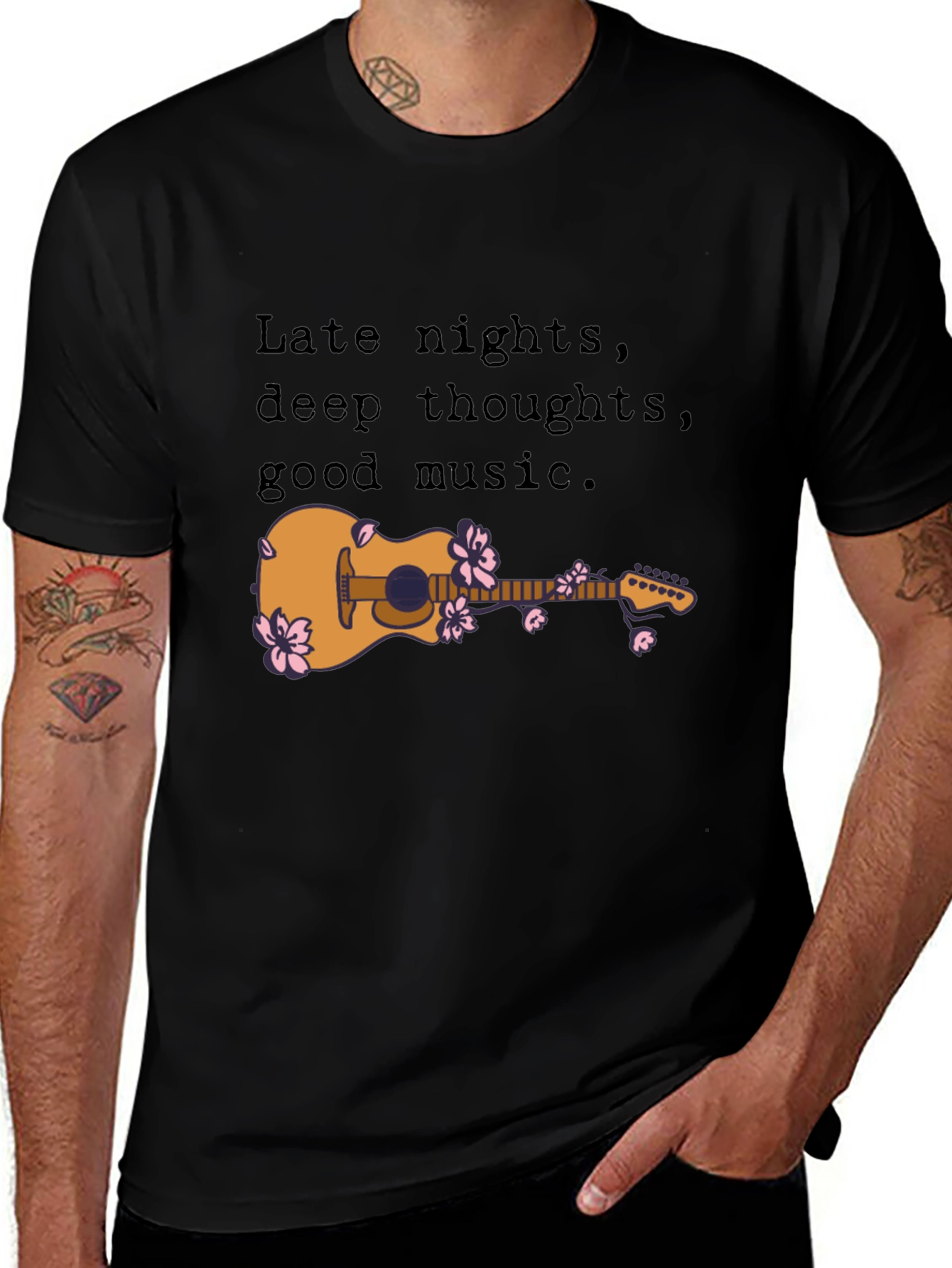 Variant 26 of Late Nights Guitar Graphic Tee