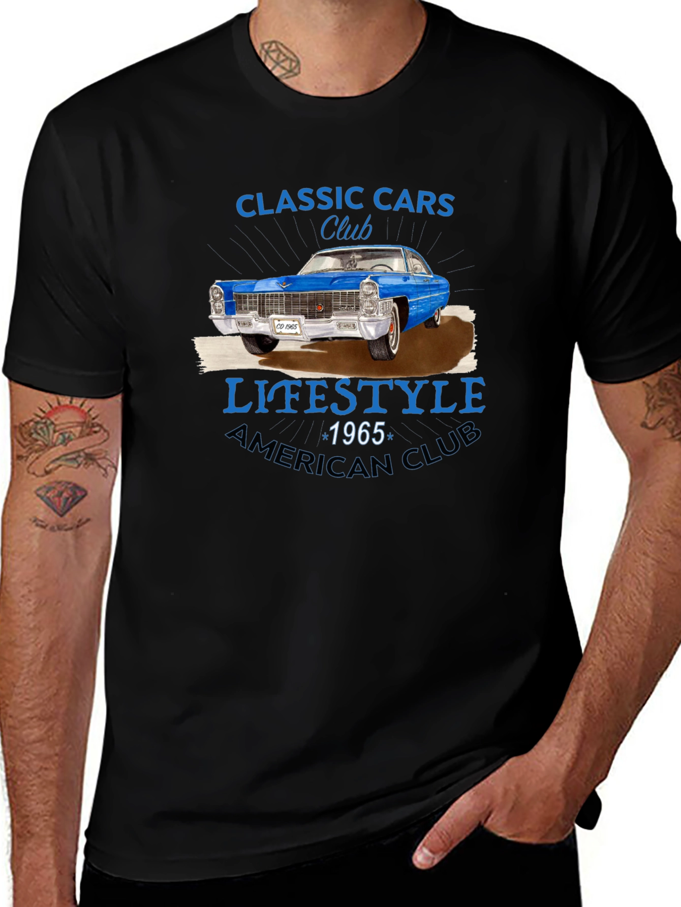 Black Classic Cars Club 1965 T-Shirt main image
