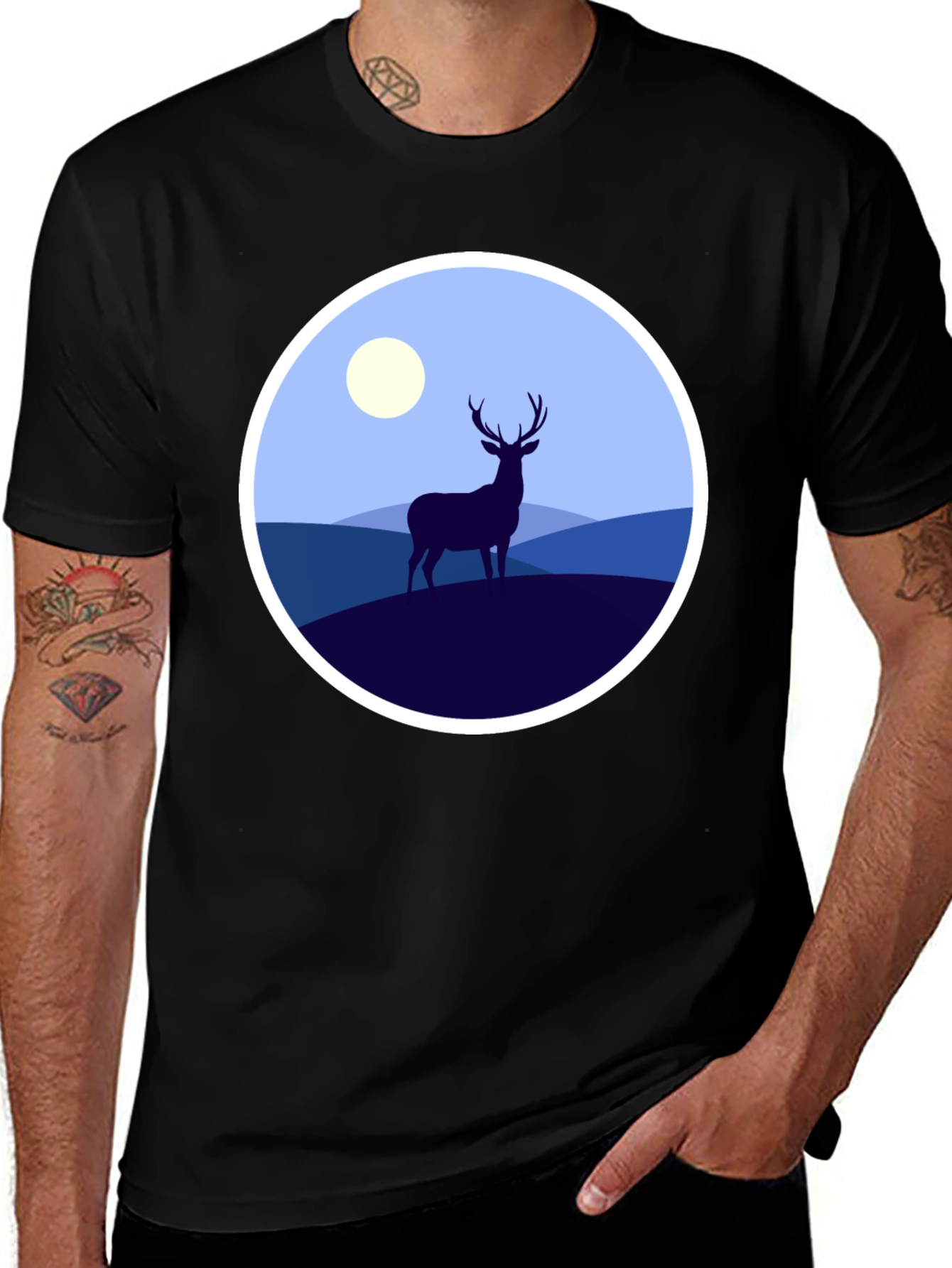 Variant 21 of Deer Silhouette Graphic Tee