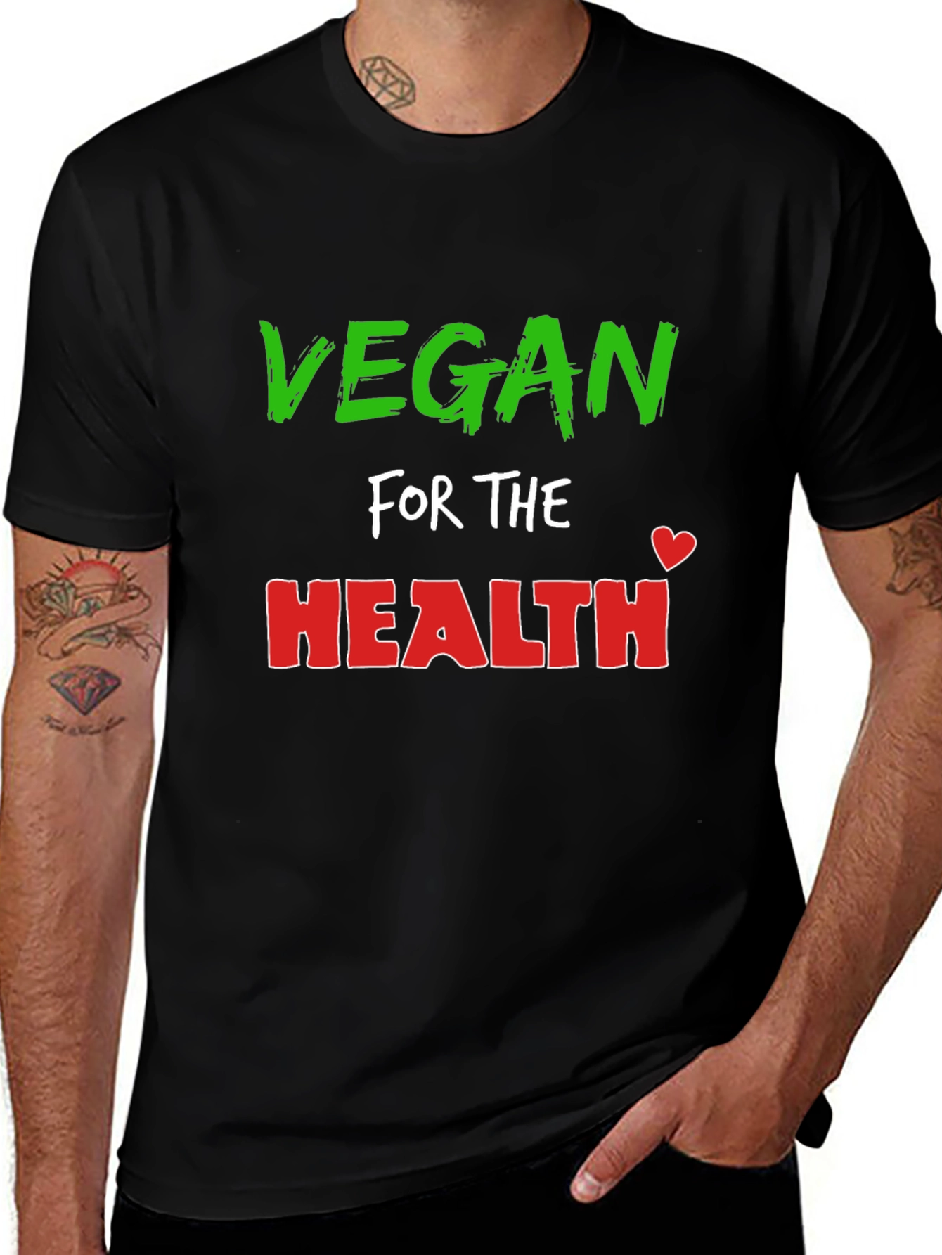 Variant 21 of Vegan for Health Black T-Shirt