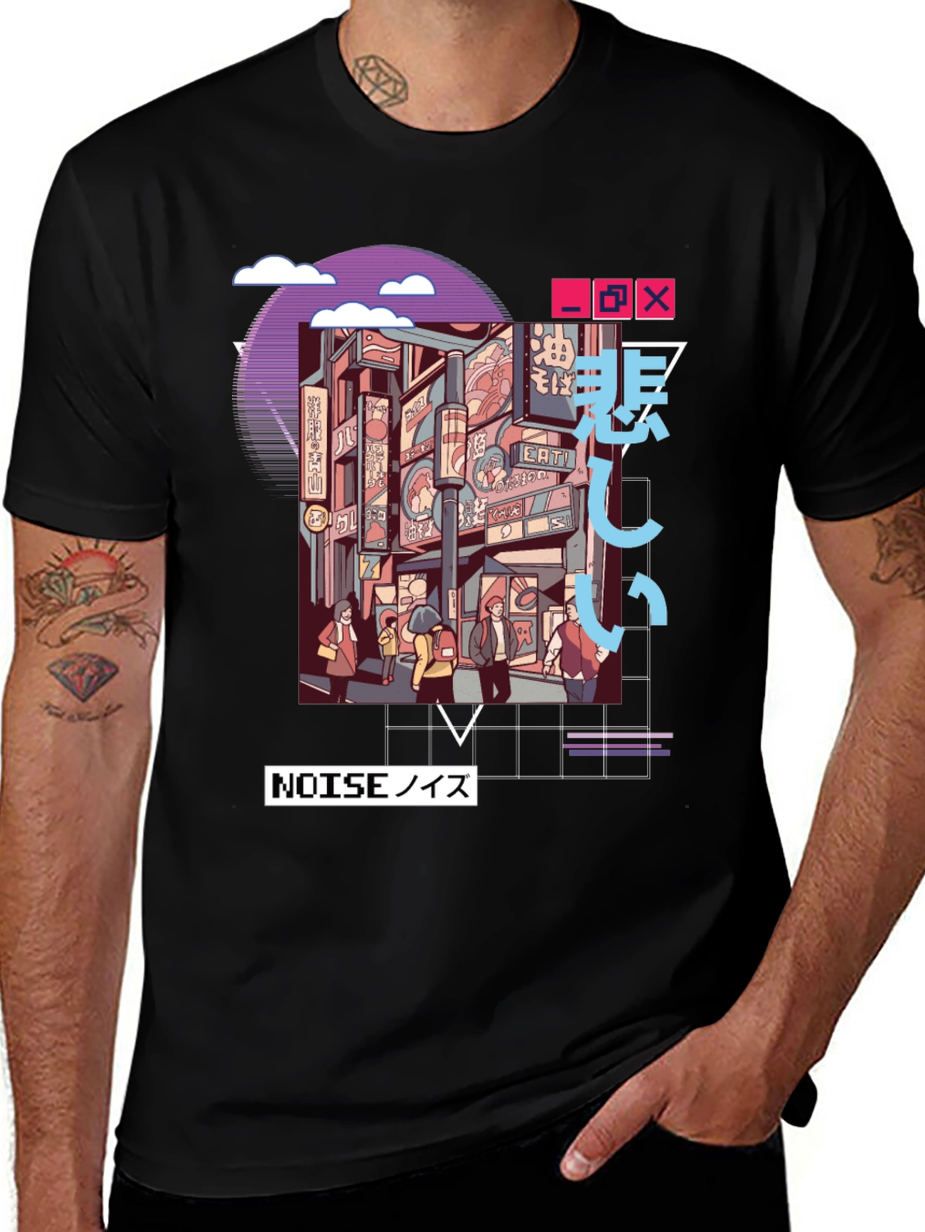 Variant 5 of Japanese Streetwear Graphic Tee - Noise Vaporwave Aesthetic Shirt