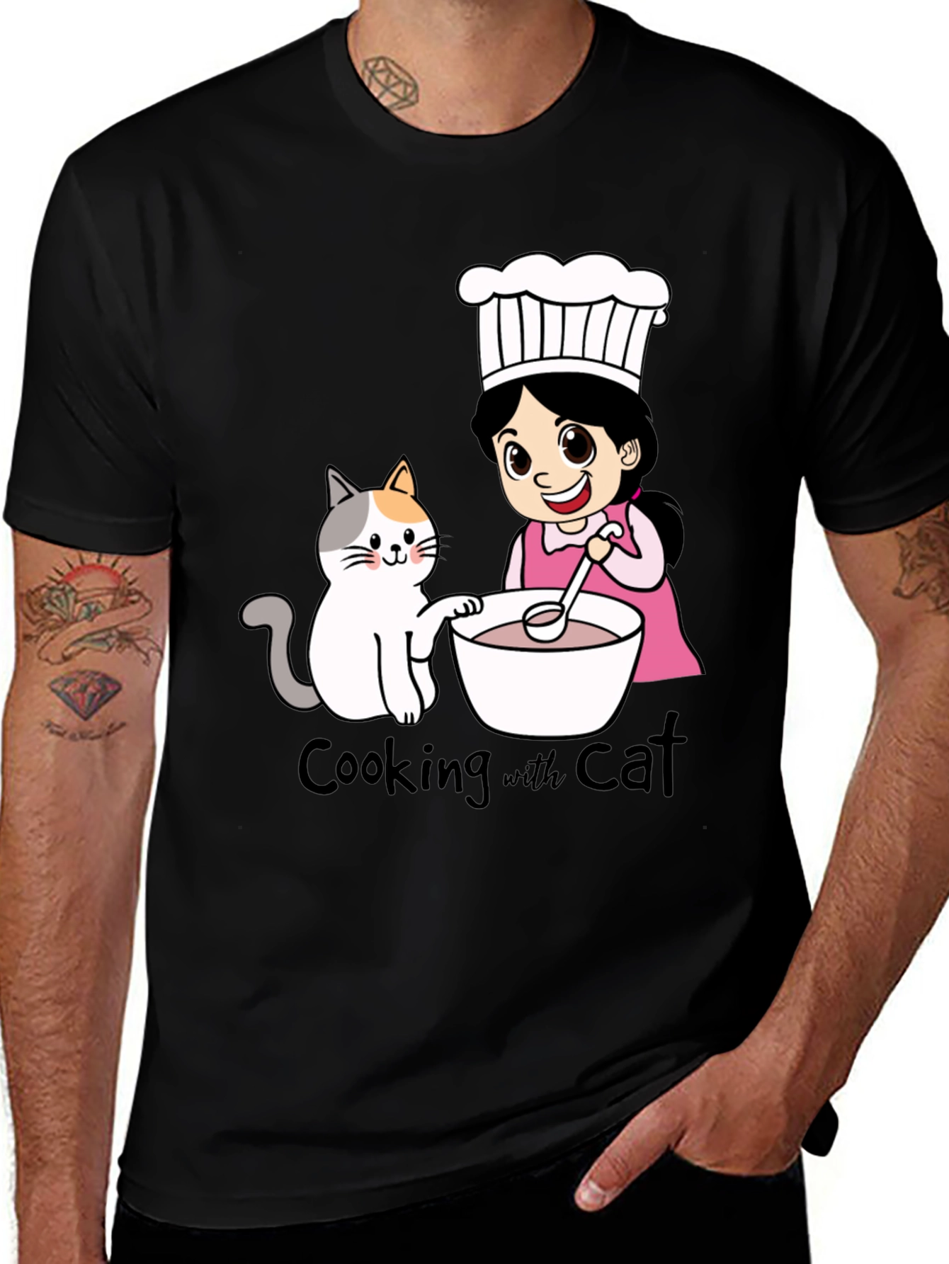 Variant 14 of Cooking with Cat Graphic T-Shirt
