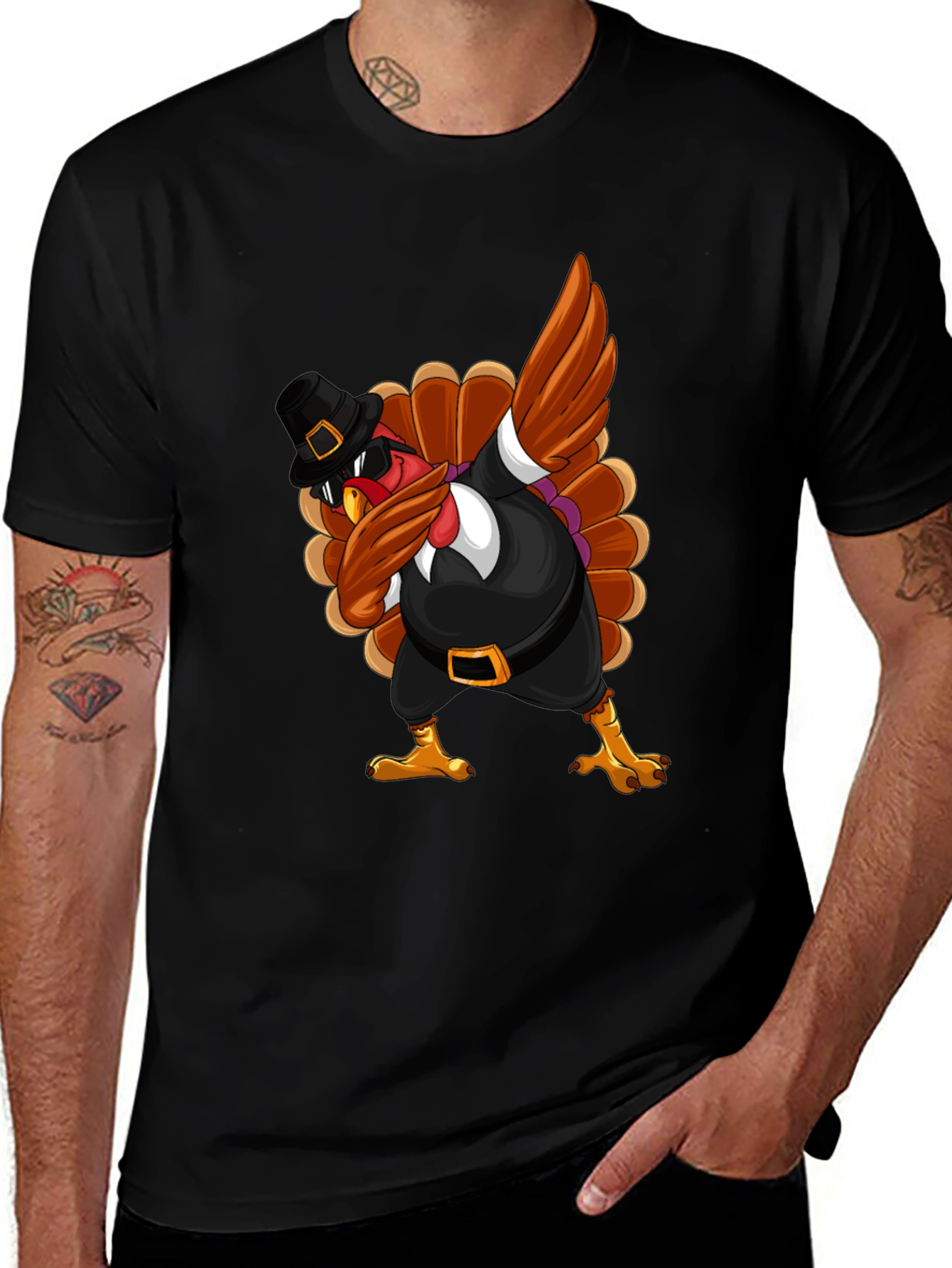 Thanksgiving Turkey Dabbing T-Shirt