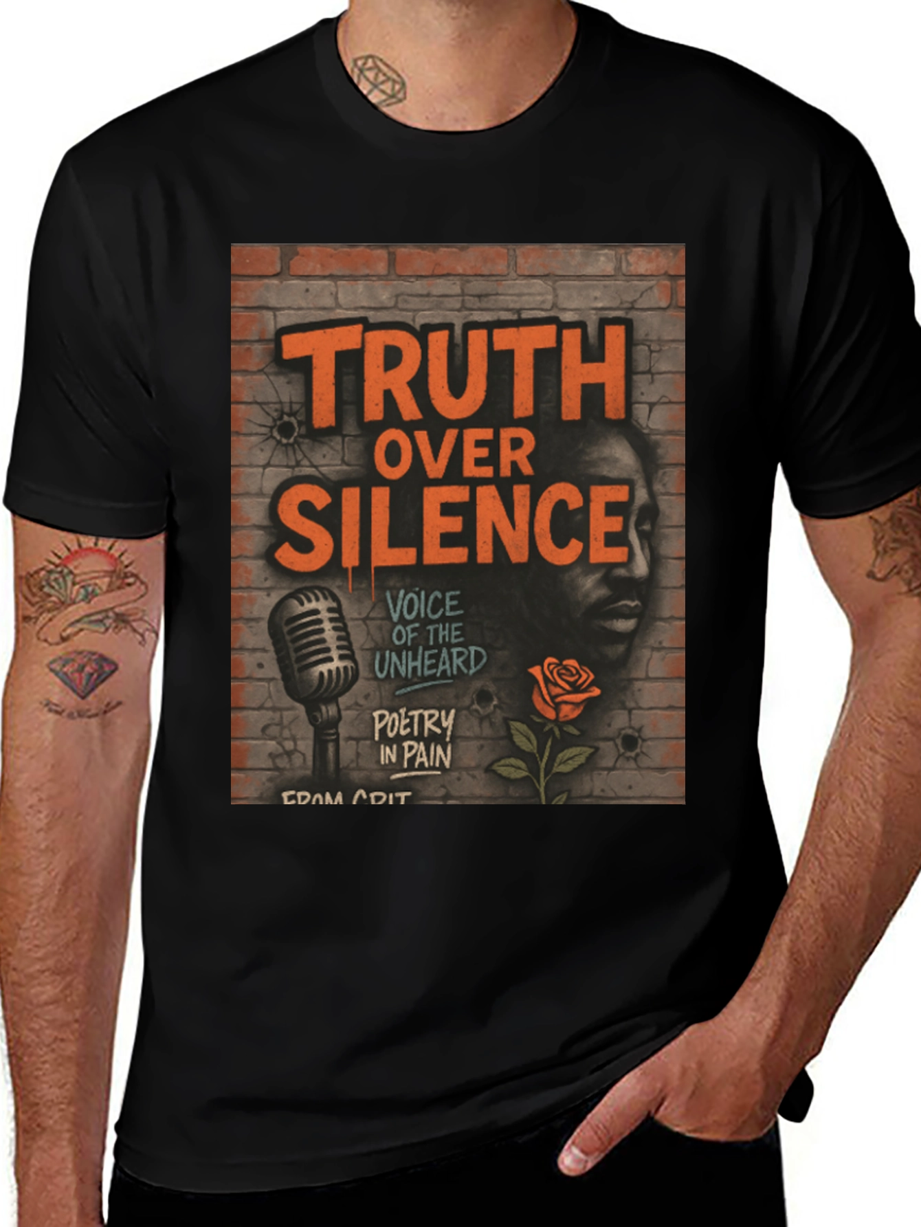 Variant 21 of Truth Over Silence Graphic T-Shirt - Poetry in Pain